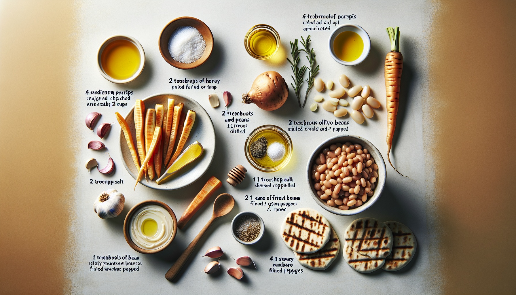 Honey Roasted Parsnip and White Bean Dip with Rosemary Pita Chips Recipe