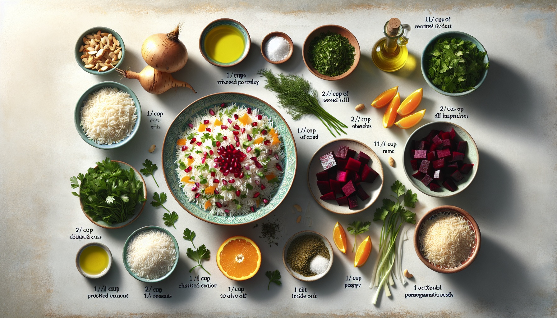 Persian Herb Rice Salad with Roasted Beets and Orange Dressing Recipe