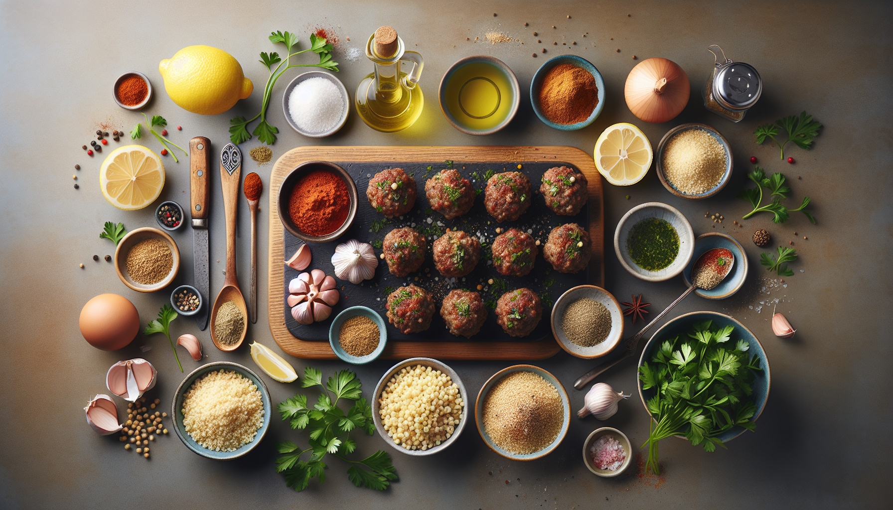 Spicy Harissa Lamb Meatballs with Lemon Herb Couscous Recipe