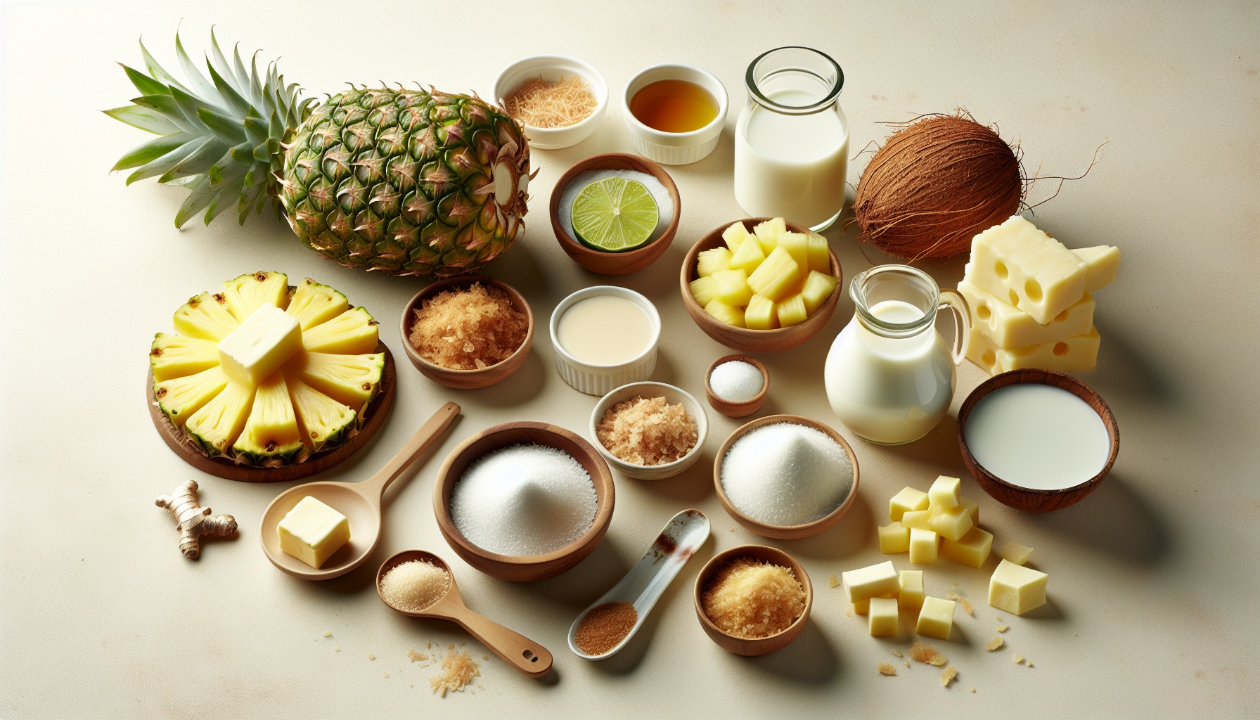 Caramelized Pineapple and Coconut Pudding with Lime Ginger Syrup Recipe