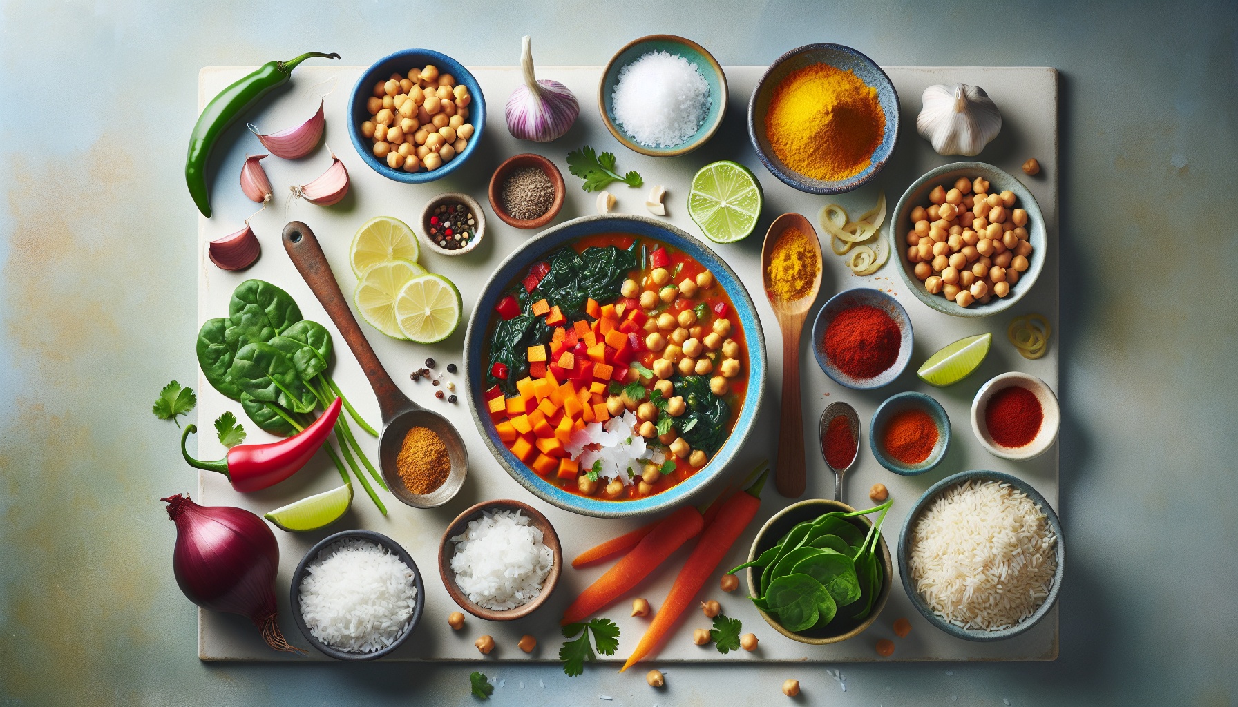Creamy Coconut Chickpea Stew with Lime Ginger Rice Recipe