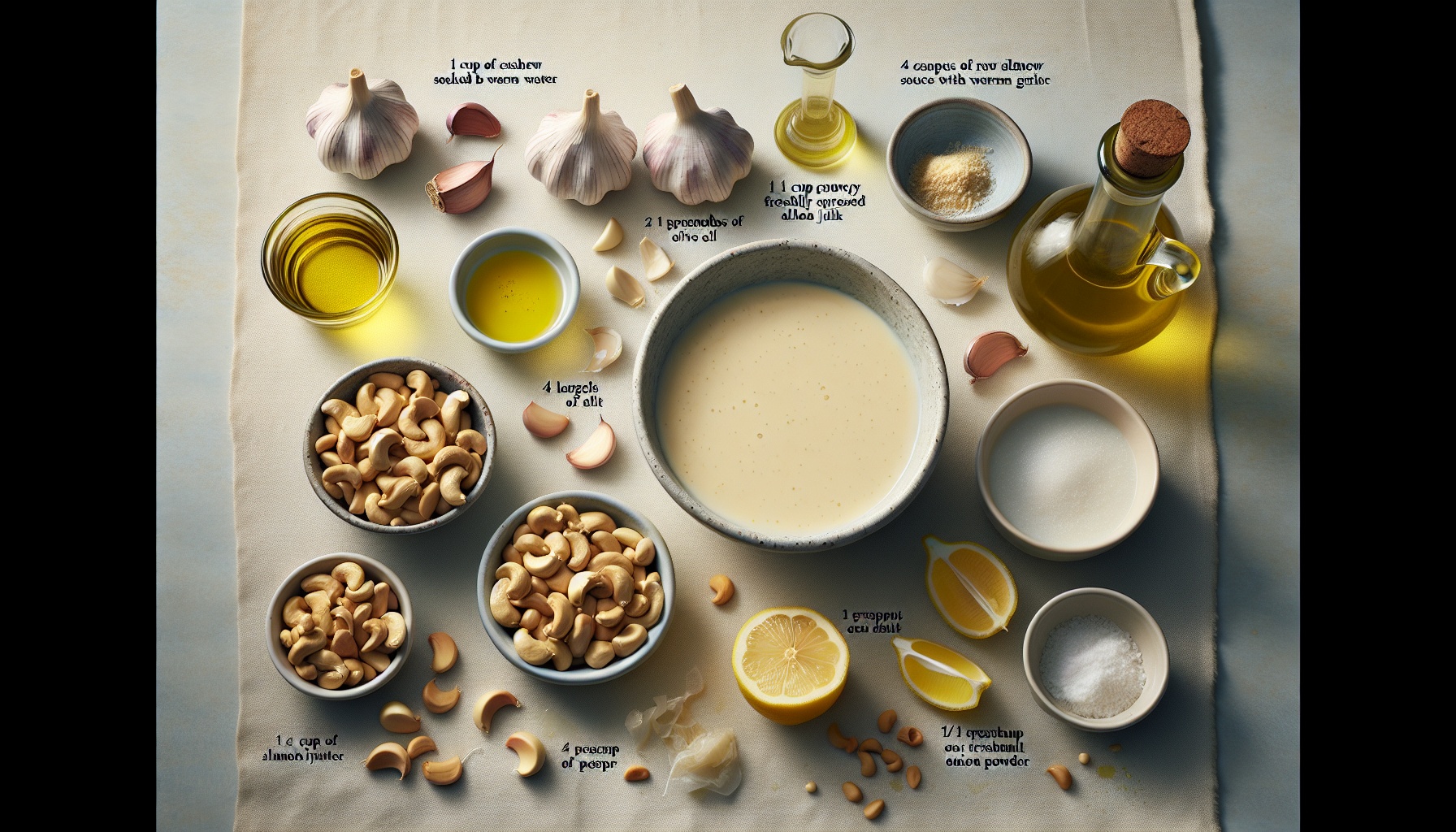 Creamy Lemon Cashew Alfredo Sauce with Roasted Garlic Recipe