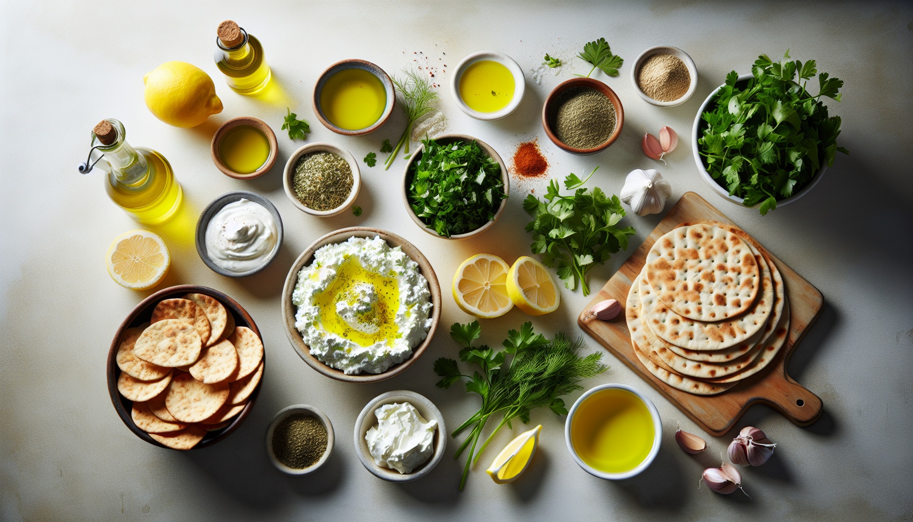 Zesty Lemon Herb Ricotta Dip with Crispy Baked Pita Chips Recipe