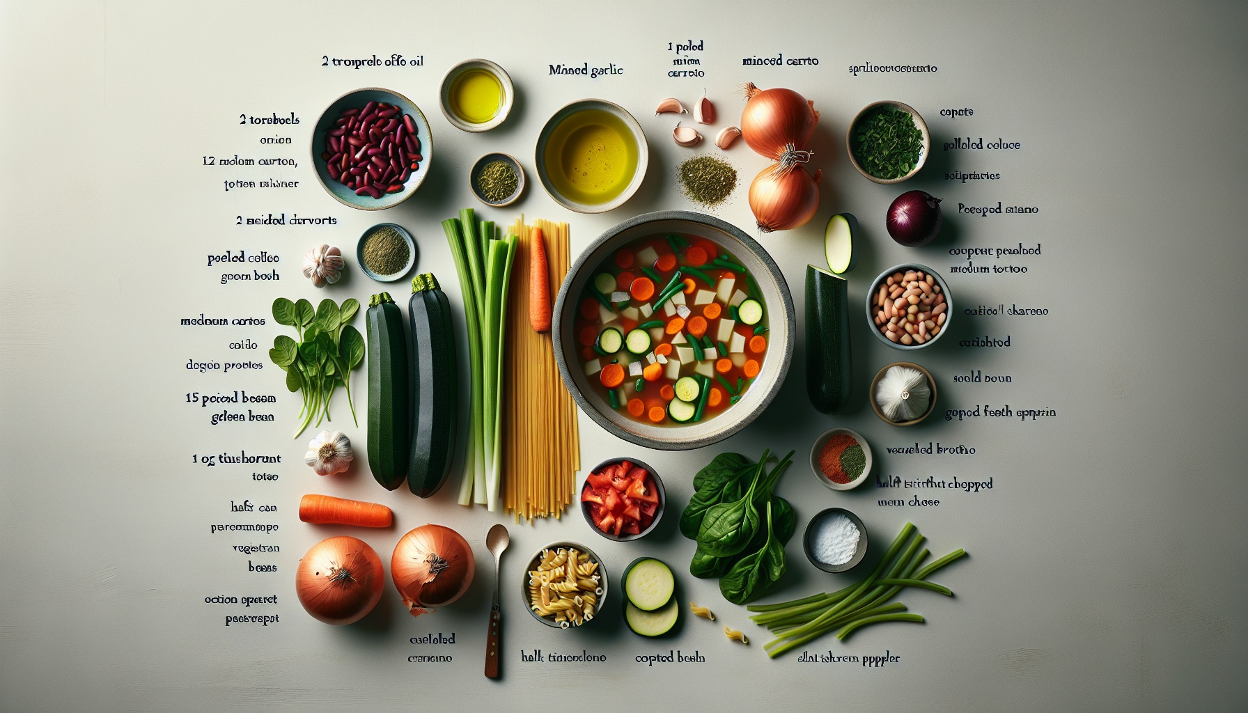 Classic Homemade Minestrone Soup with Fresh Vegetables and Pasta Recipe
