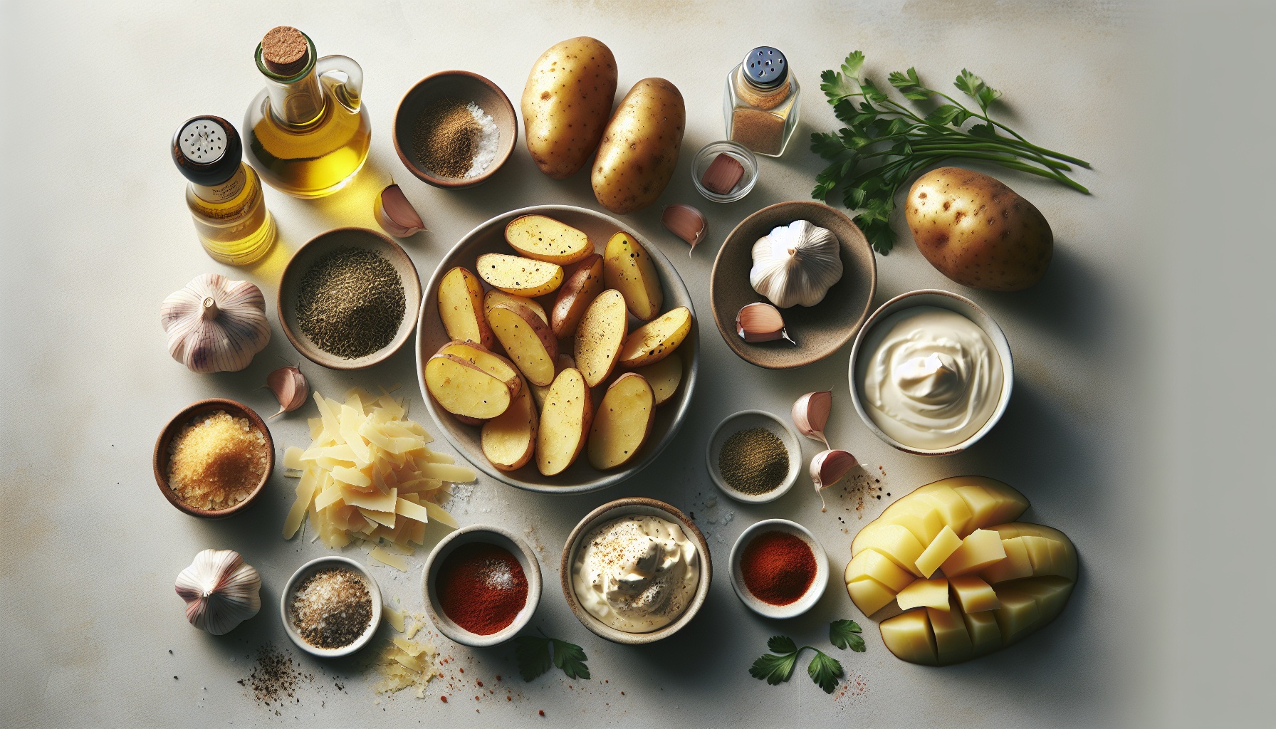 Classic Homemade Potato Wedges with Garlic Parmesan Dip Recipe