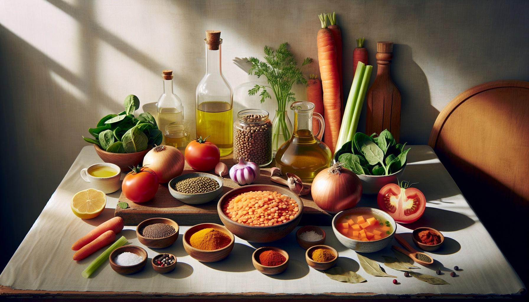 Classic Homemade Vegetable Lentil Soup with Warm Spices Recipe