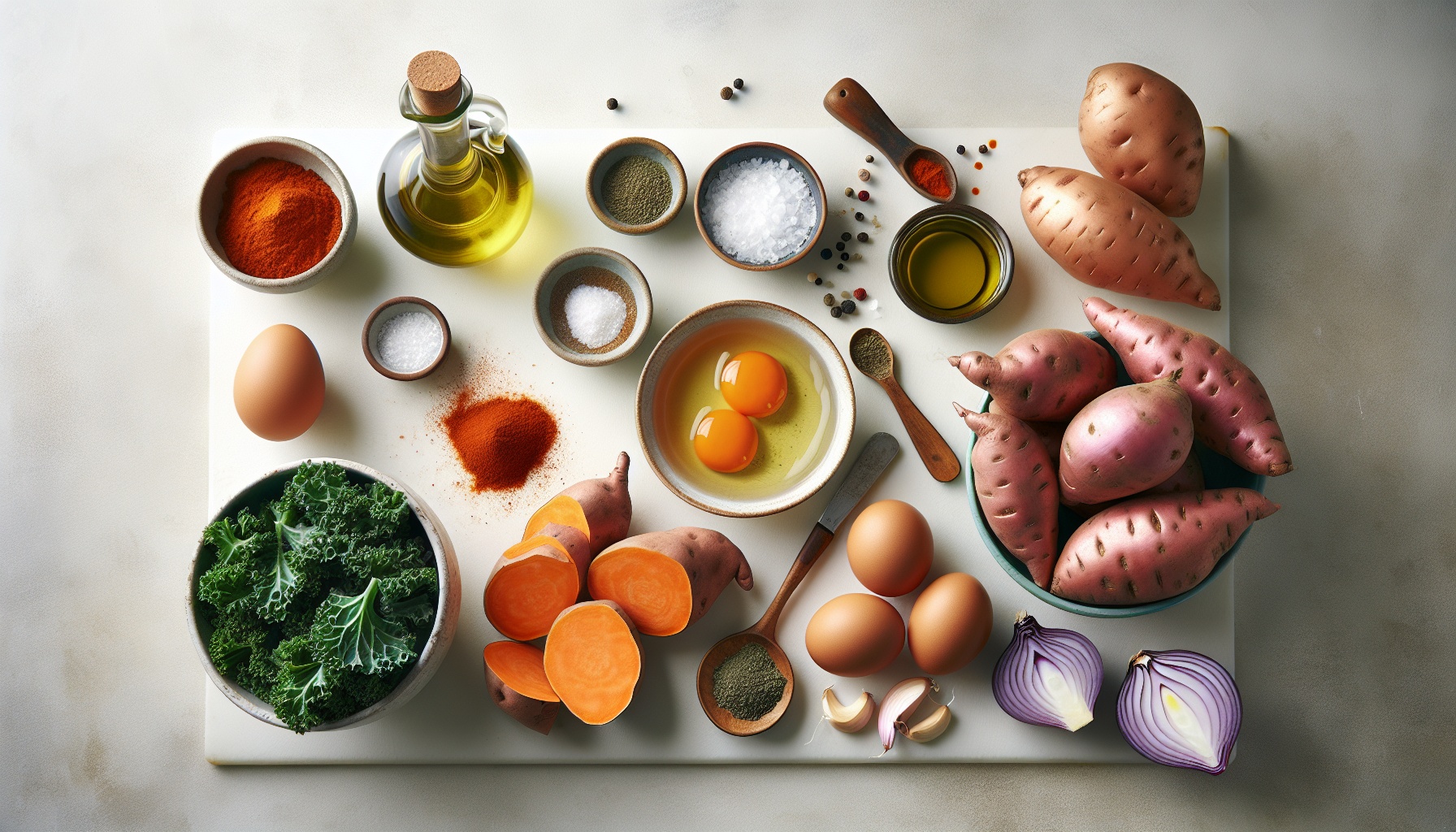 Classic Sweet Potato and Kale Hash with Fried Egg Recipe