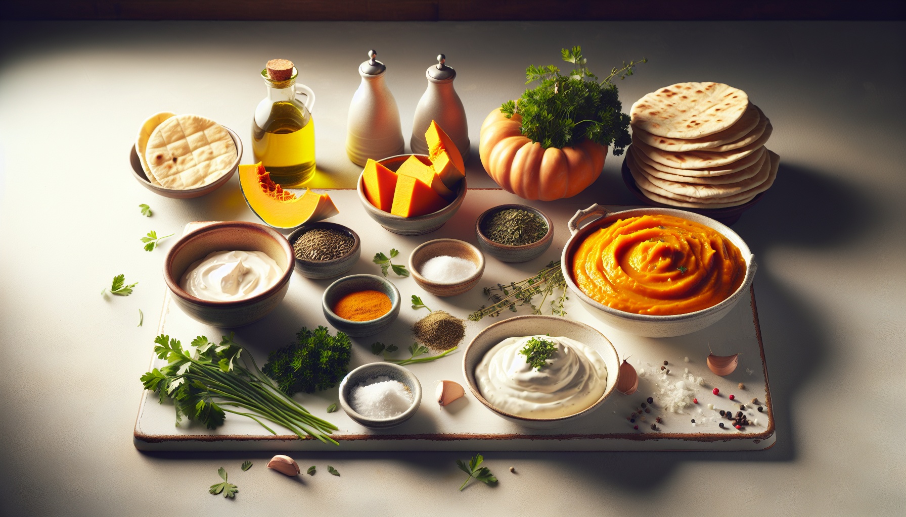 Creamy Herb Pumpkin Dip with Crispy Pita Chips Recipe