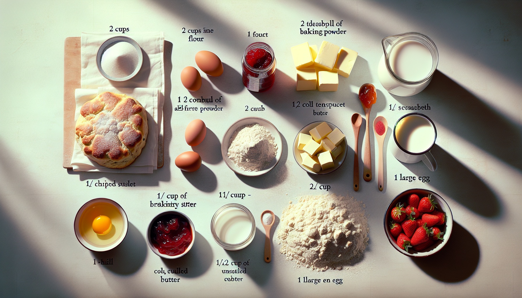 Easy Classic Homemade Scones with Strawberry Jam and Clotted Cream Recipe