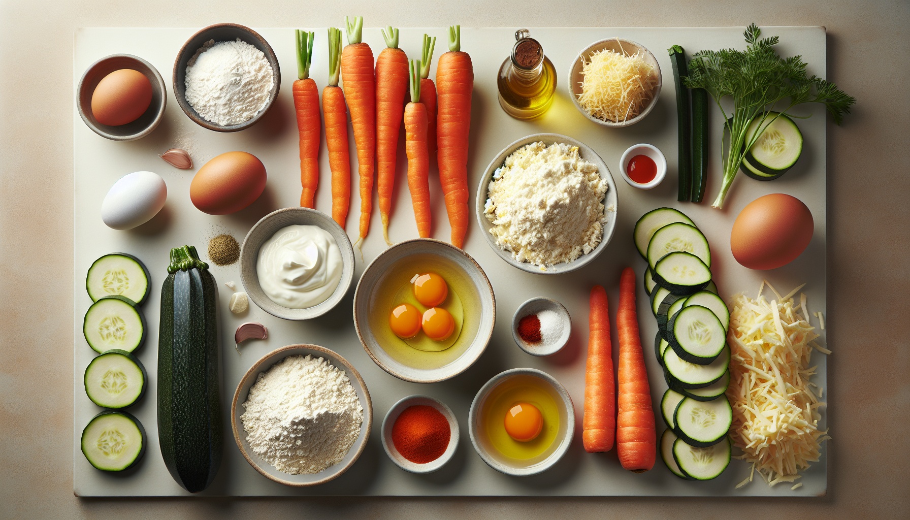 Simple Homemade Carrot Zucchini Fritters with Spicy Yogurt Dip Recipe