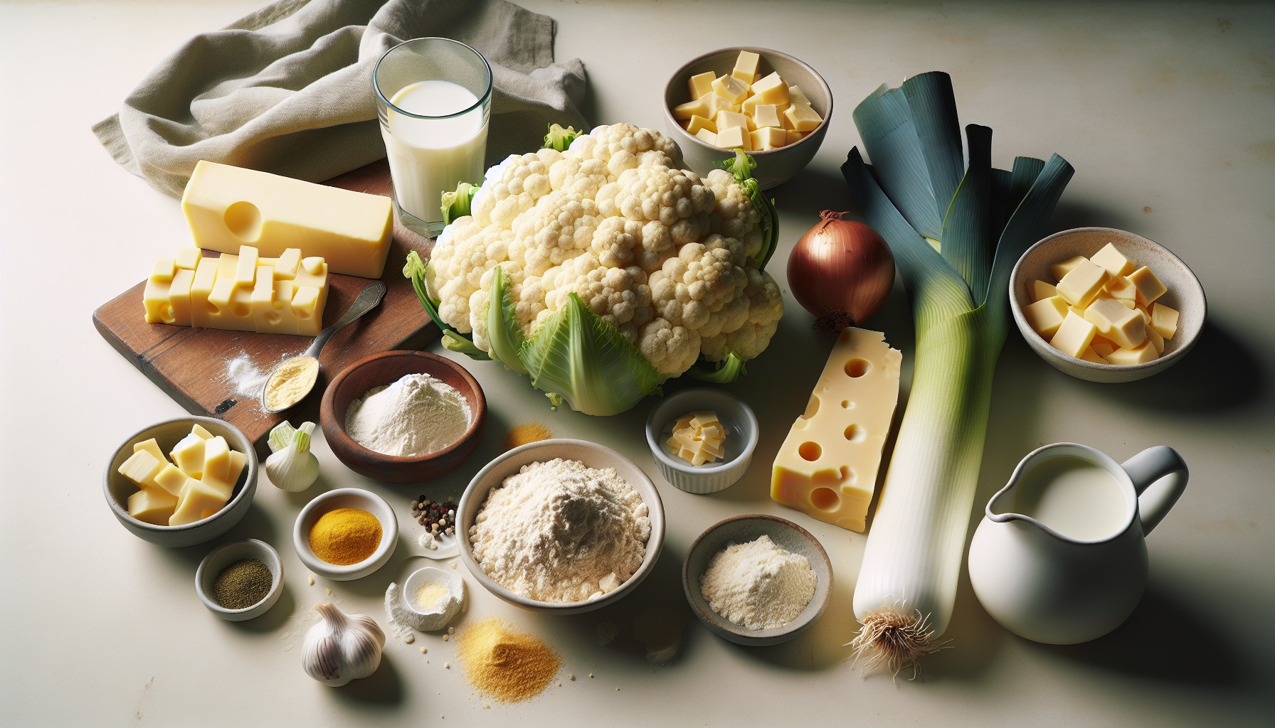 Simple Homemade Cheesy Cauliflower and Leek Bake Recipe