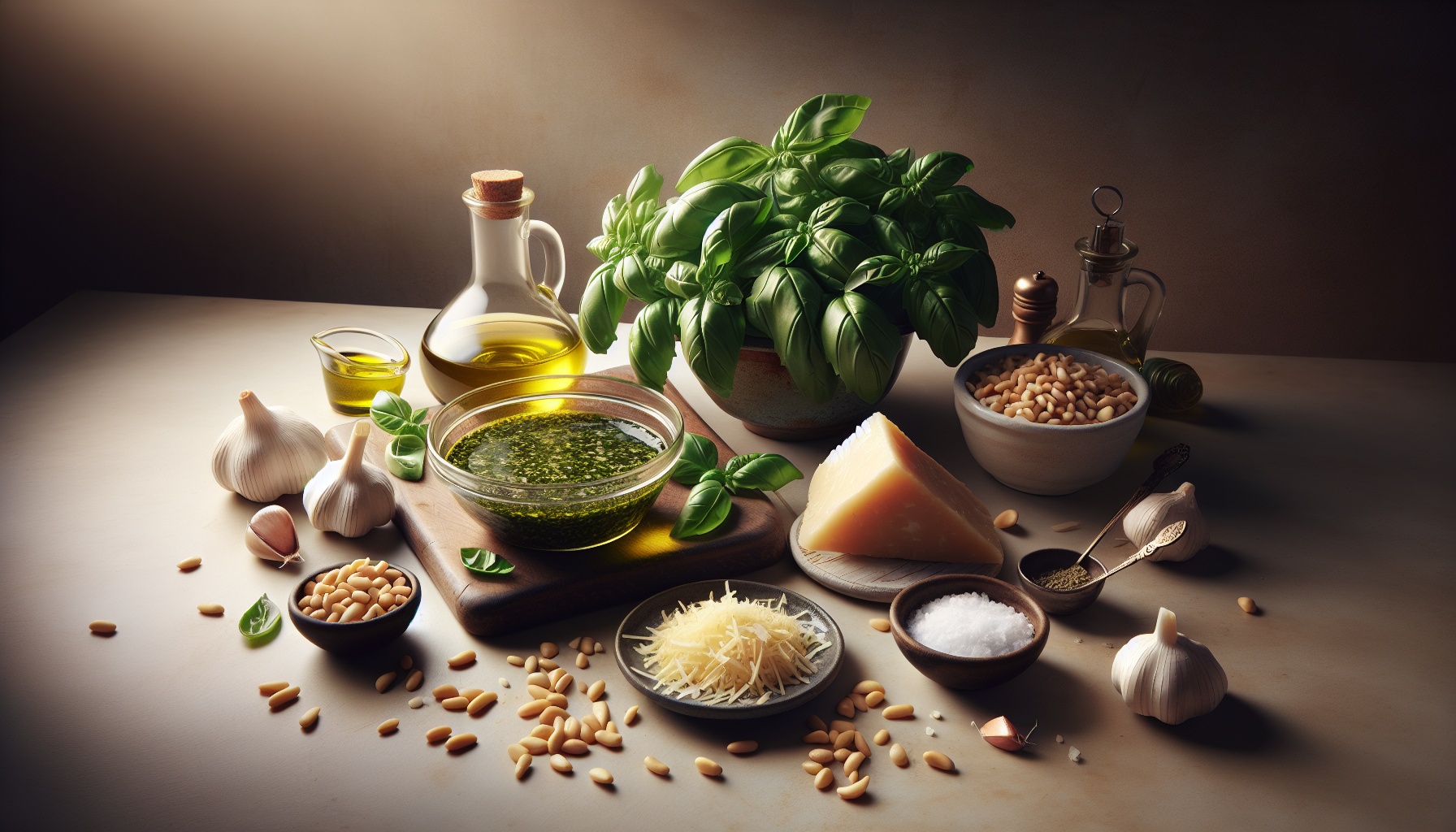 Simple Homemade Creamy Basil Pesto Sauce Recipe