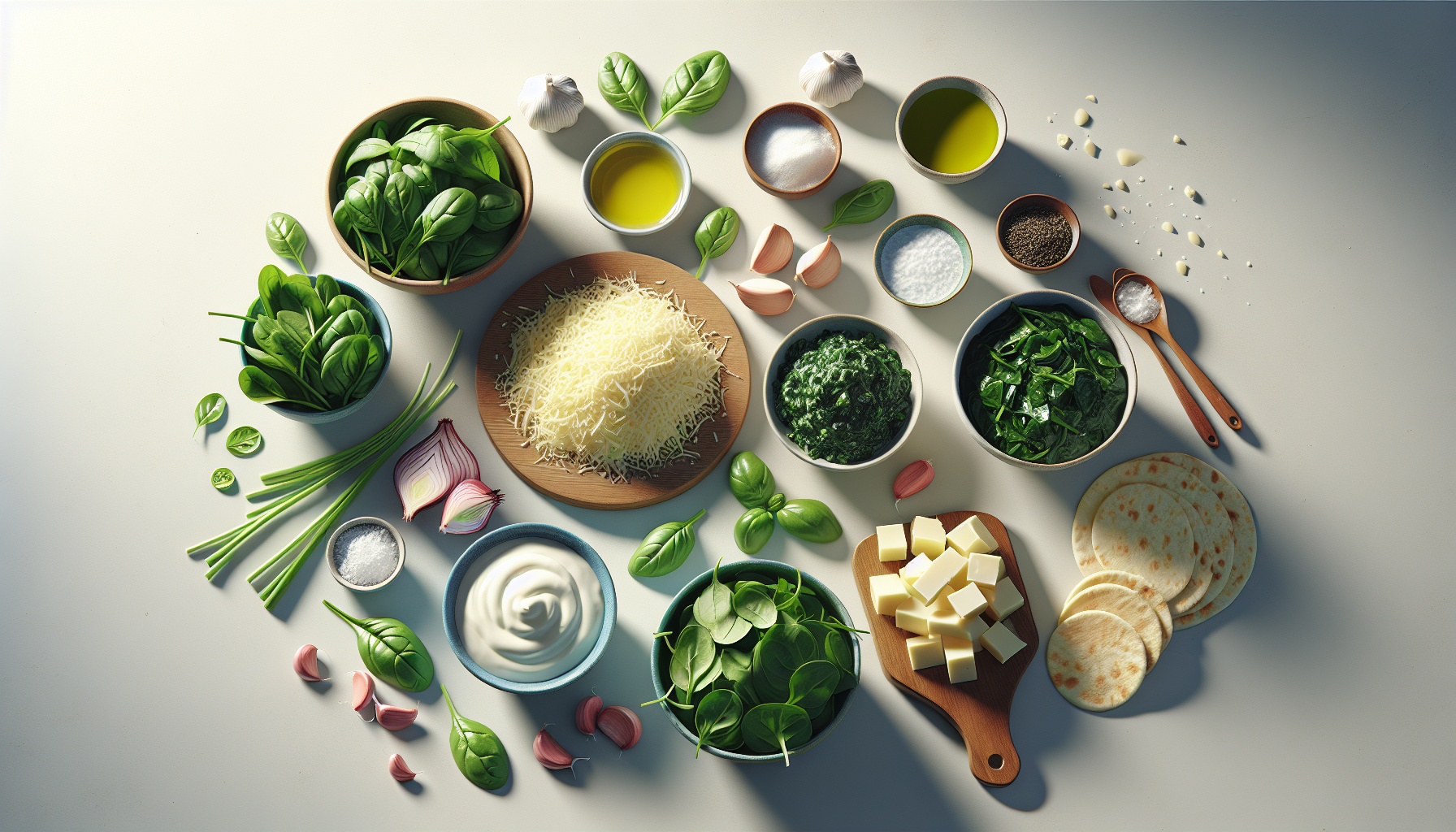 Simple Homemade Creamy Basil Spinach Dip with Pita Chips Recipe