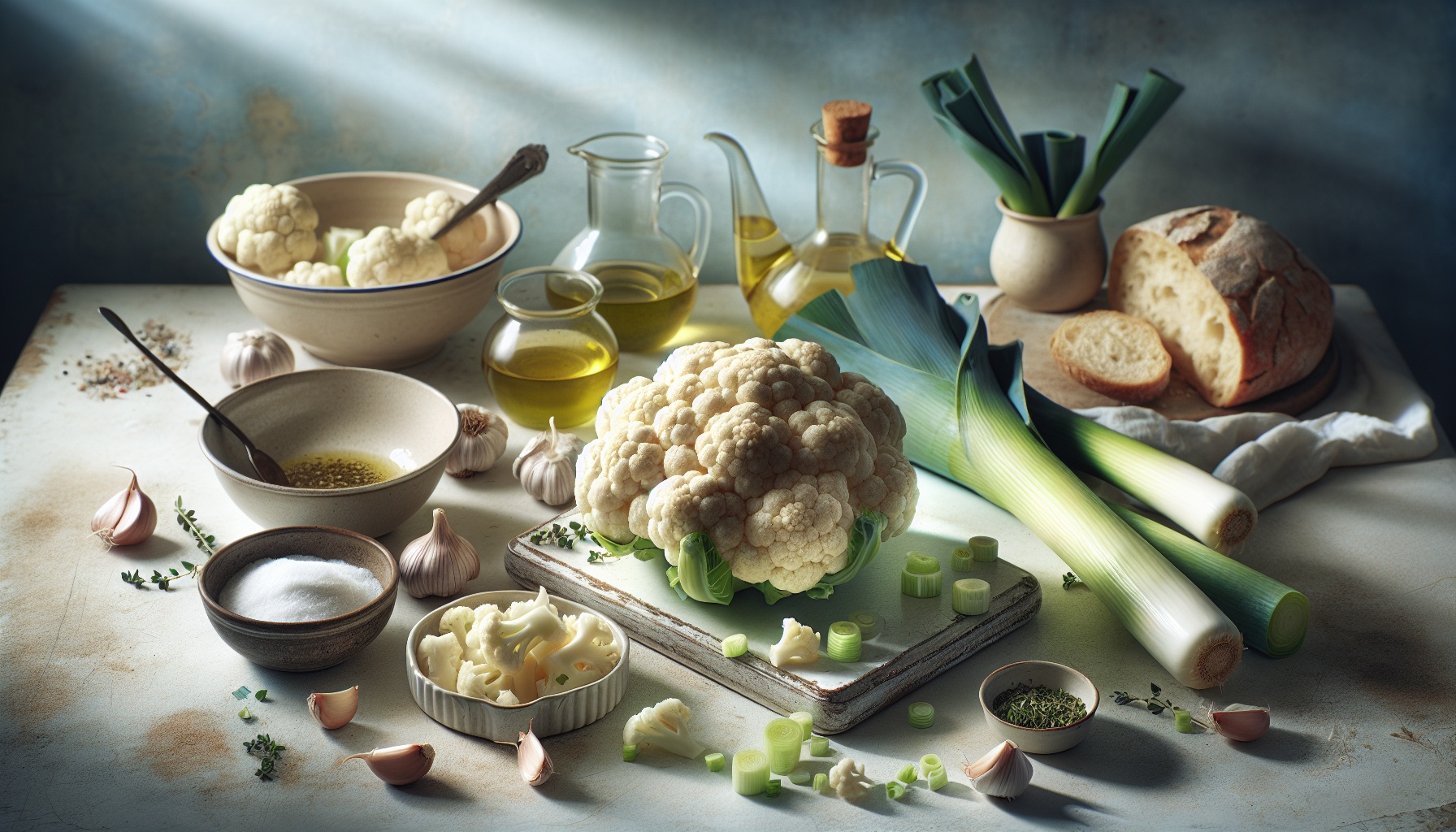 Simple Homemade Creamy Roasted Cauliflower and Leek Soup Recipe