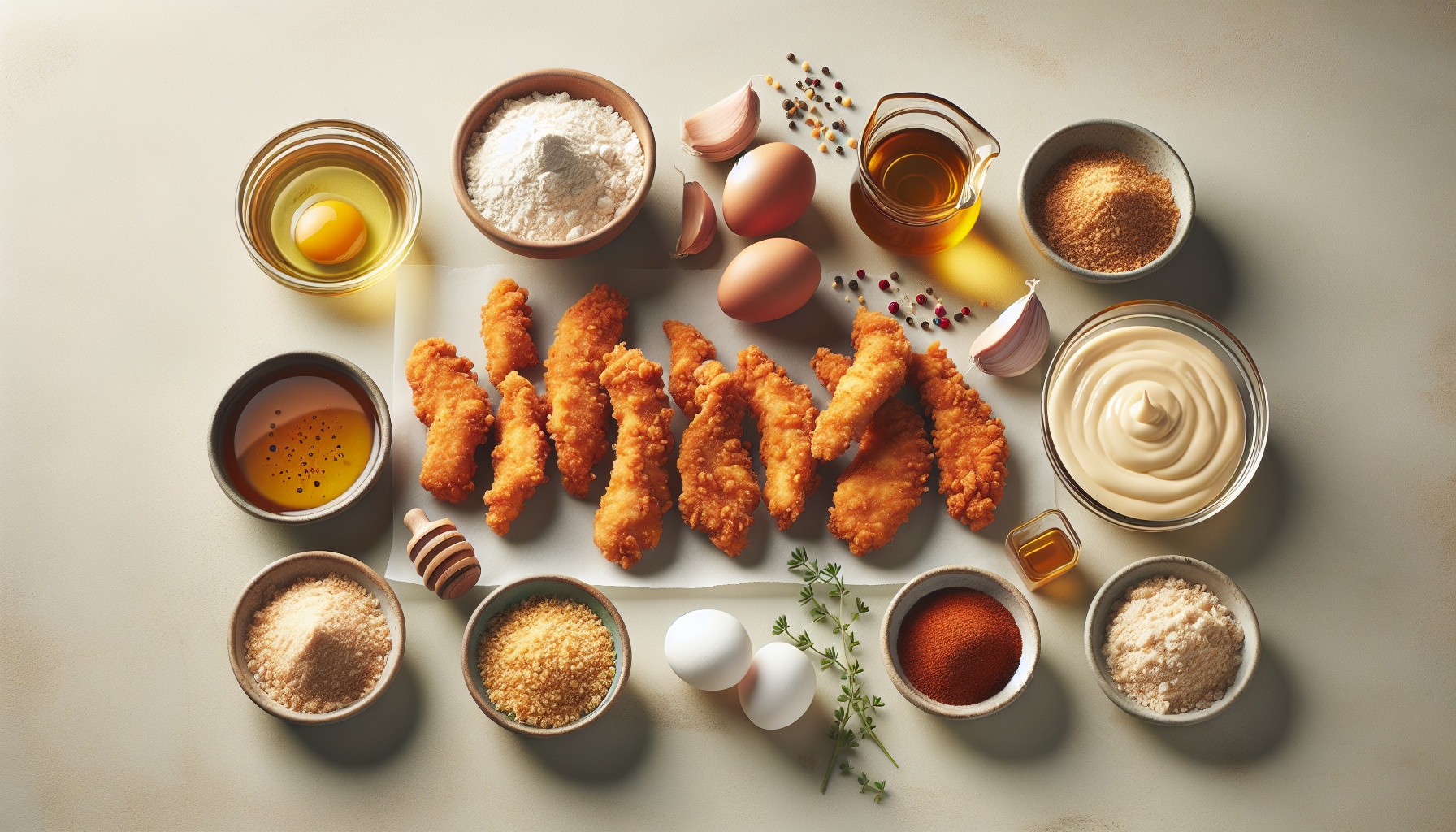 Simple Homemade Crispy Chicken Tenders with Honey Dijon Dipping Sauce Recipe