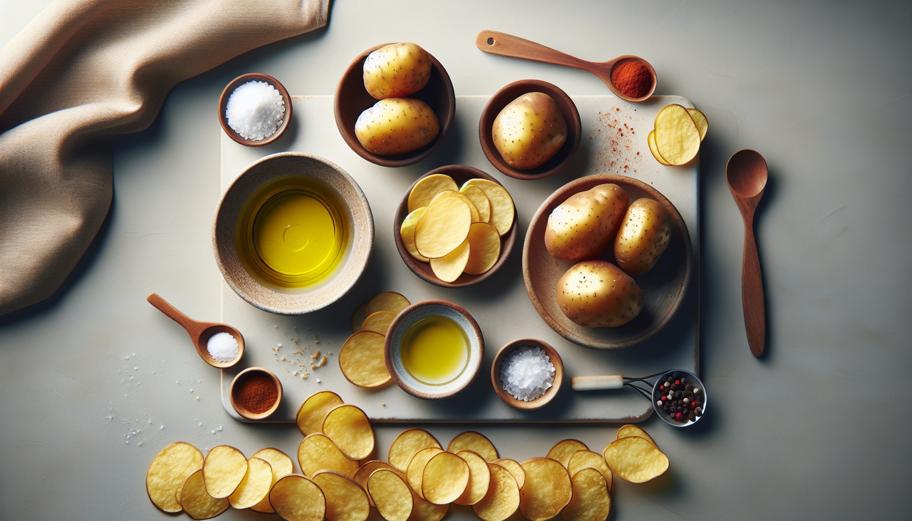 Simple Homemade Oven Baked Crispy Potato Chips Recipe