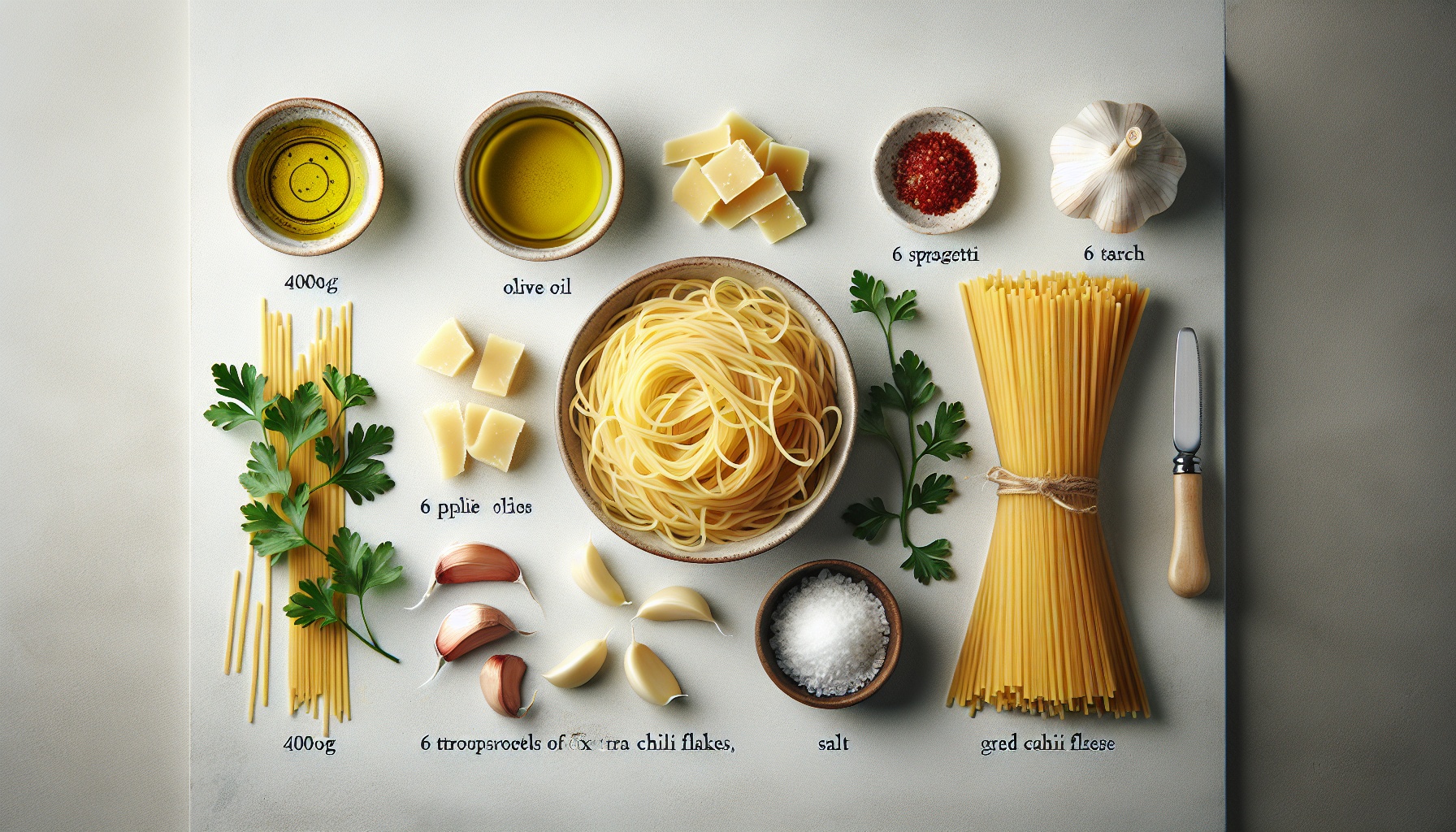 Simple Homemade Spaghetti Aglio e Olio with Garlic and Chili Flakes Recipe