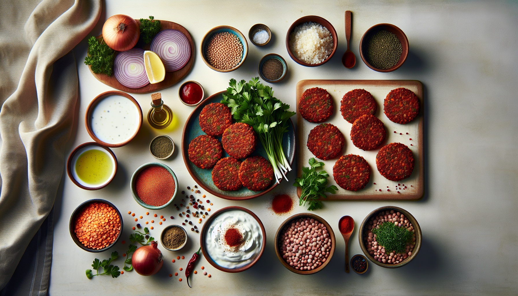 Turkish Red Lentil Patties with Fresh Herb Yogurt and Pomegranate Recipe