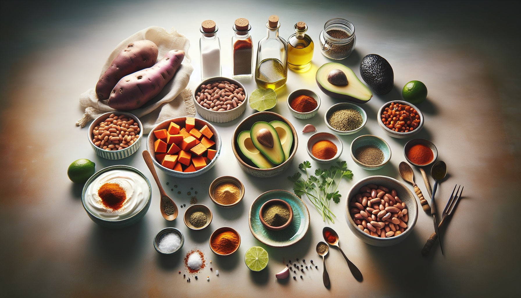 Chipotle Lime Sweet Potato Hash With Crispy Black Beans And Avocado Crema Recipe