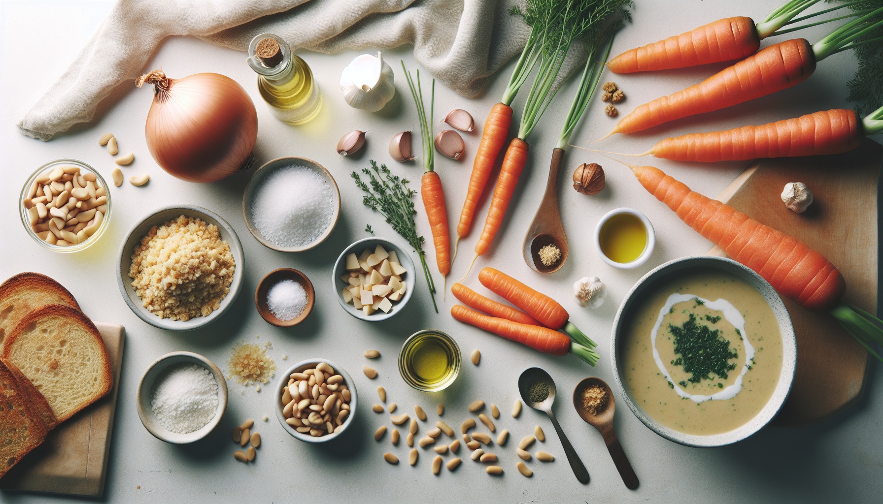 Carrot Tarragon Soup With Toasted Pine Nut Crumble Recipe