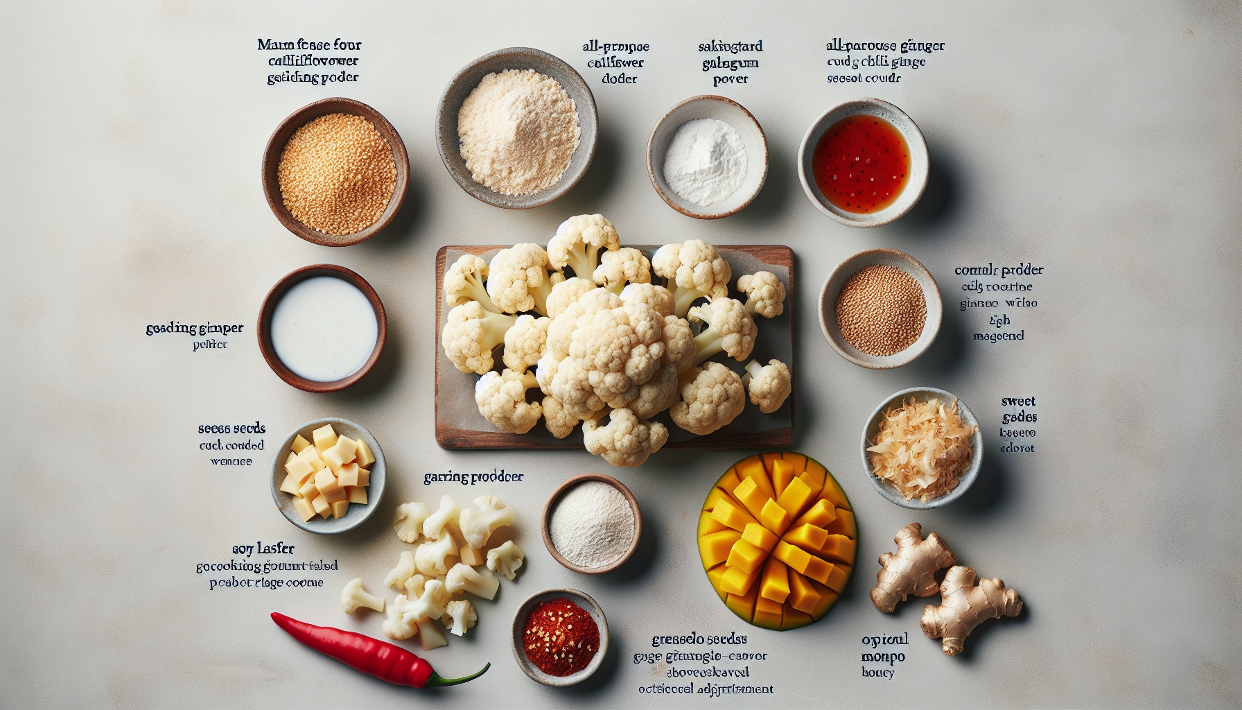 Crispy Sesame Ginger Cauliflower Bites With Sweet Chili Mango Dip Recipe