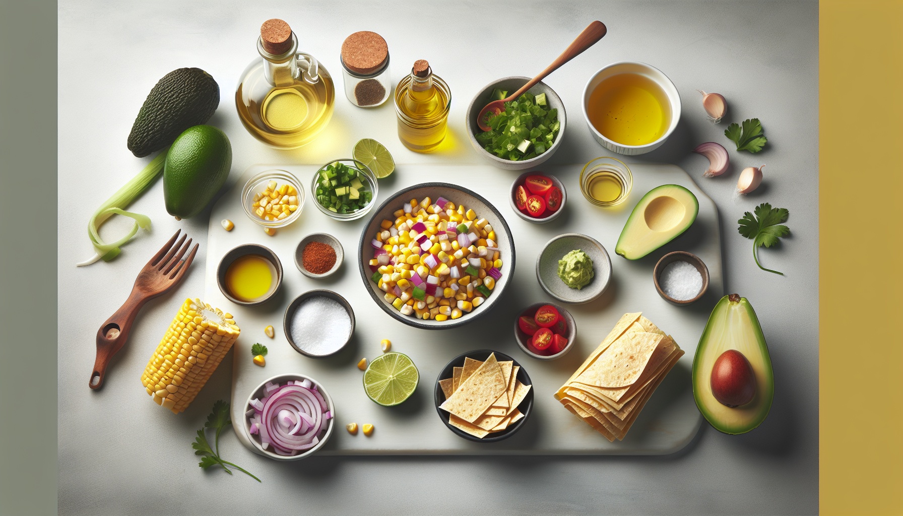 Charred Corn Salad With Cilantro Lime Vinaigrette And Crunchy Tortilla Strips Recipe