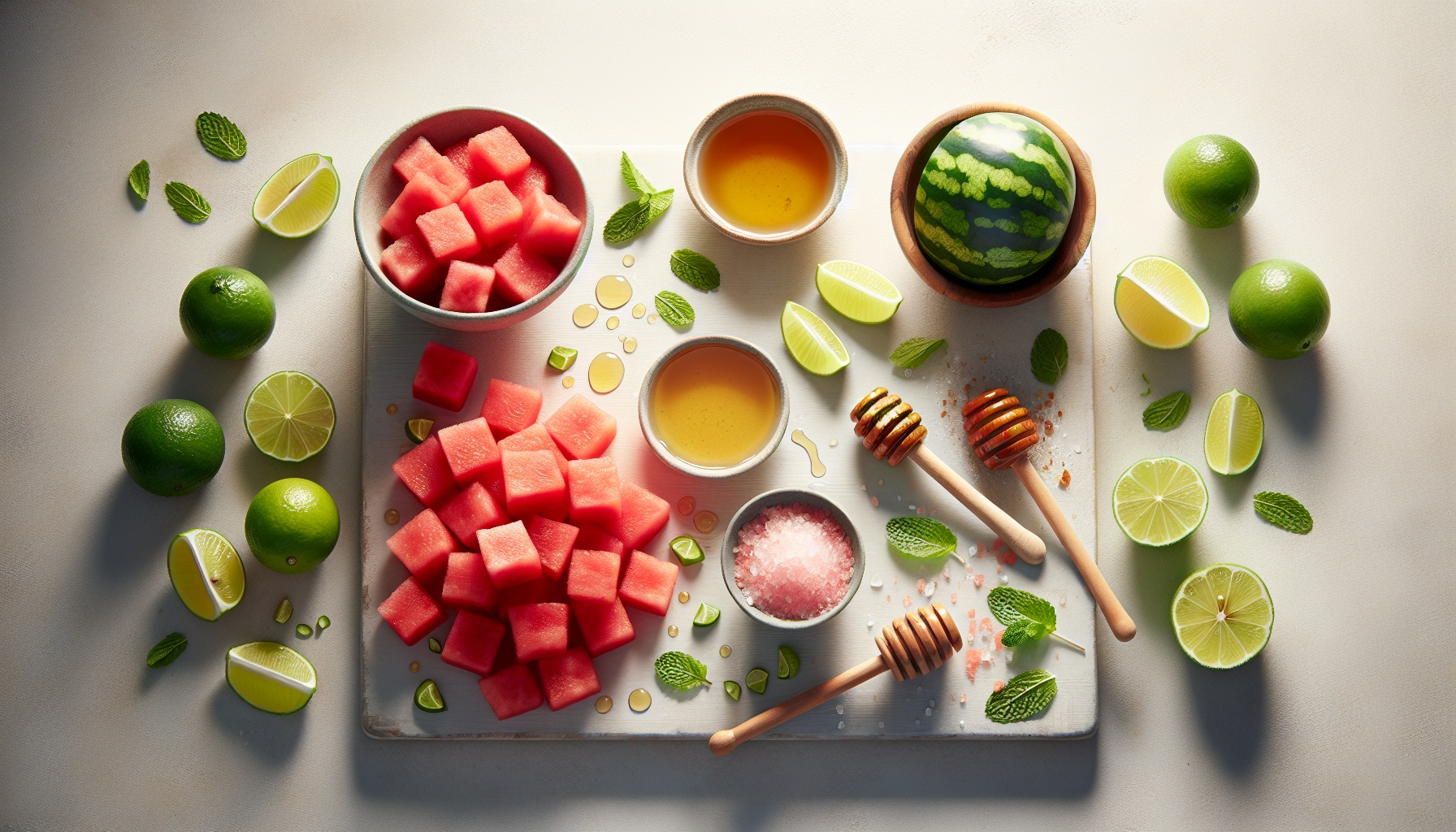 Honey Lime Watermelon Sorbet With Fresh Mint Dust Recipe