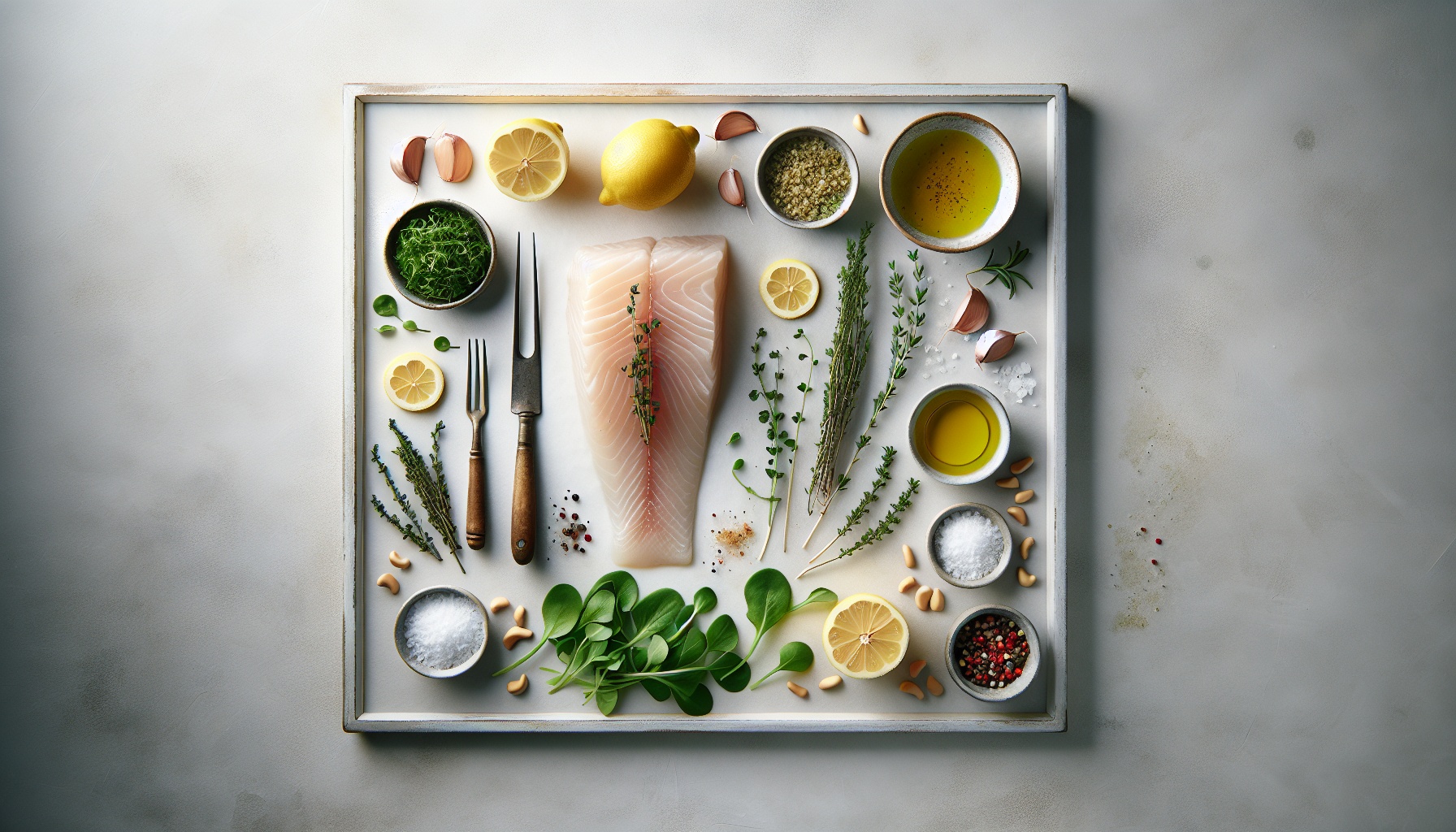 Grilled Lemon Herb Halibut With Wild Arugula Salad And Toasted Pine Nut Vinaigrette Recipe