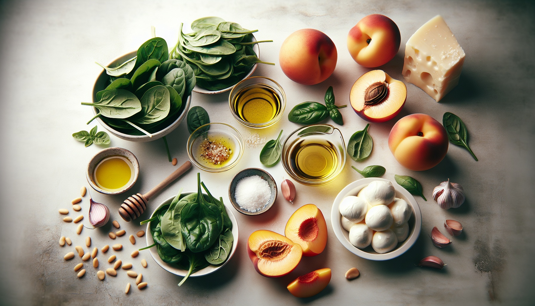 Grilled Nectarine Caprese With Honey Lime Drizzle And Basil Spinach Pesto Recipe