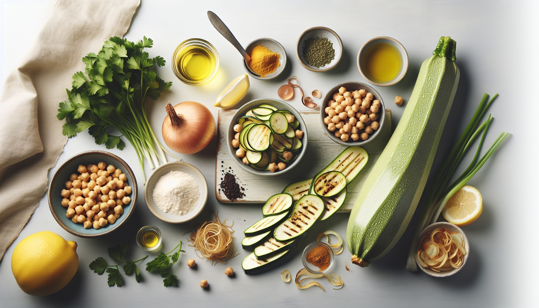 Charred Zucchini And Chickpea Salad With Lemon Tahini Dressing And Crispy Shallots Recipe