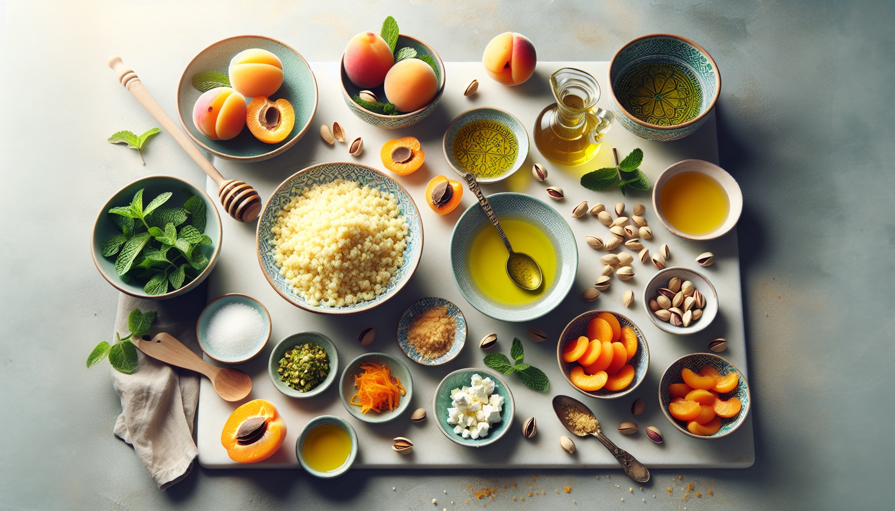 Grilled Apricot Couscous Salad With Minty Citrus Vinaigrette And Pistachio Crunch Recipe