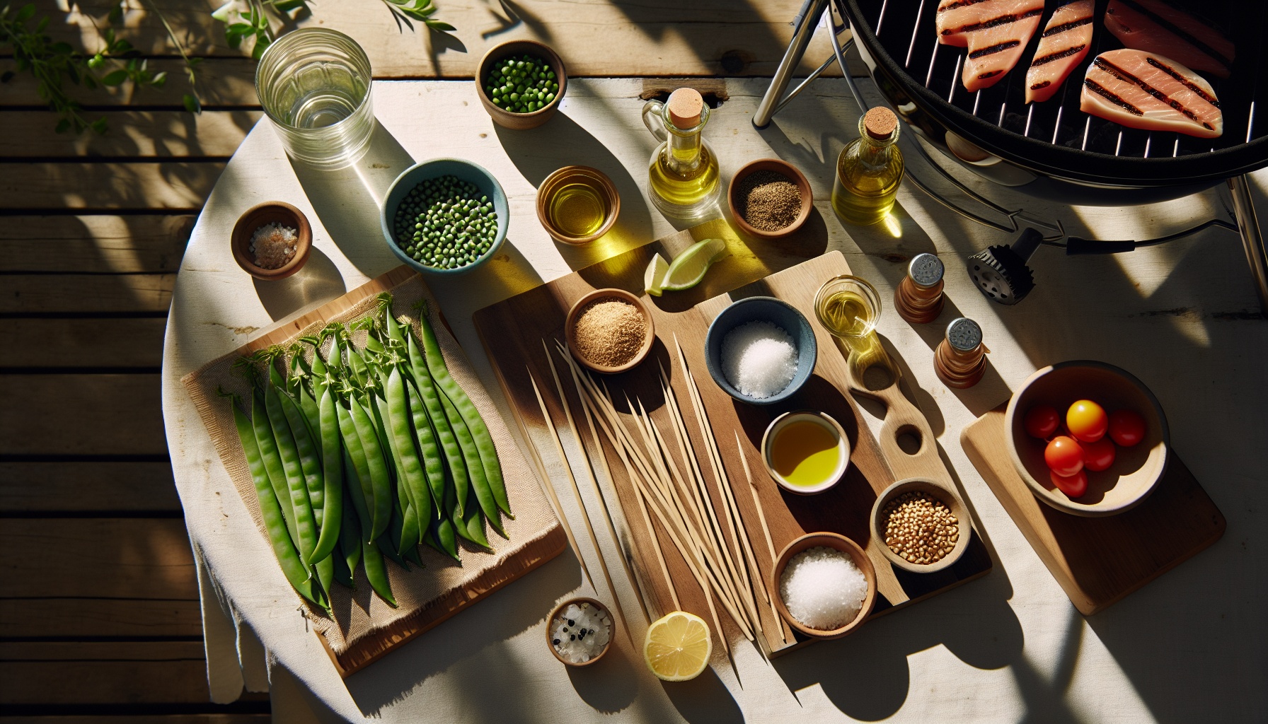 Grilled Snap Pea Skewers With Lemon Miso Glaze And Toasted Sesame Dust Recipe