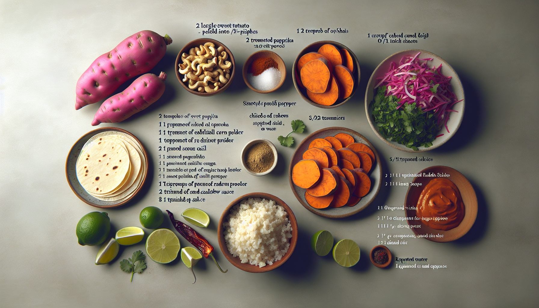 Grilled Sweet Potato Tacos With Smoky Chipotle Cashew Cream And Pickled Radish Slaw Recipe