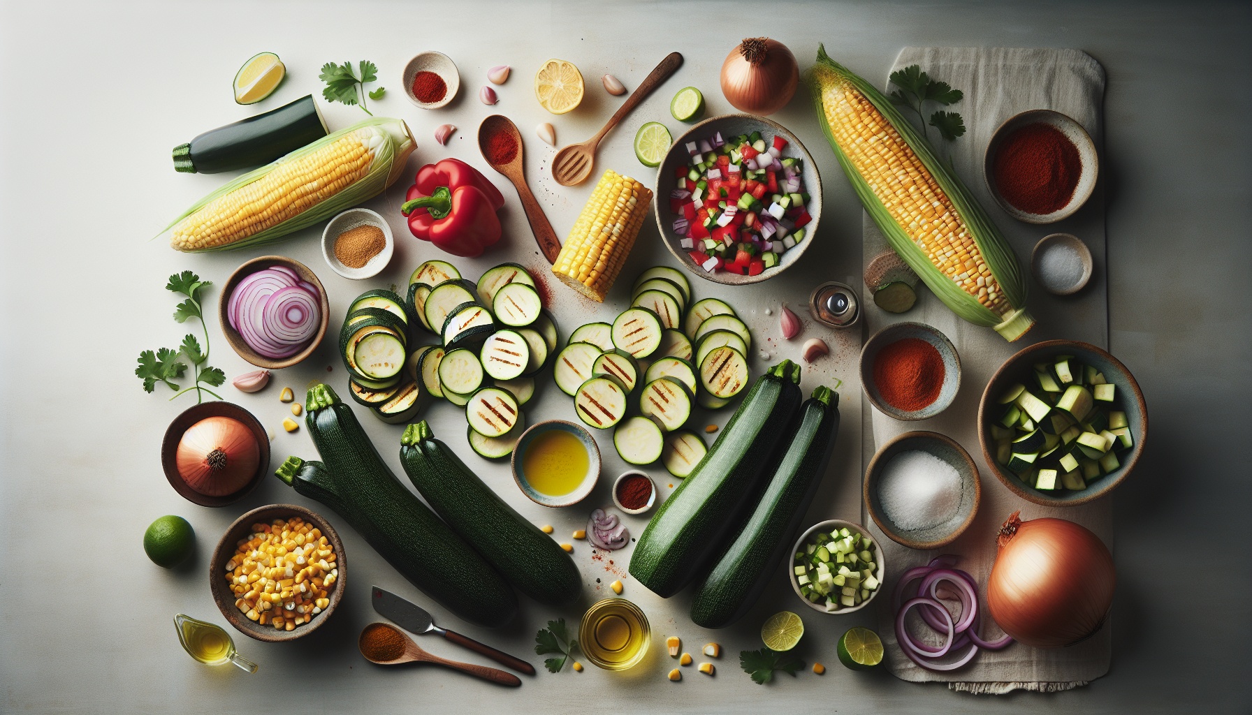 Grilled Zucchini Corn Salsa With Smoky Paprika Lime Dressing Recipe