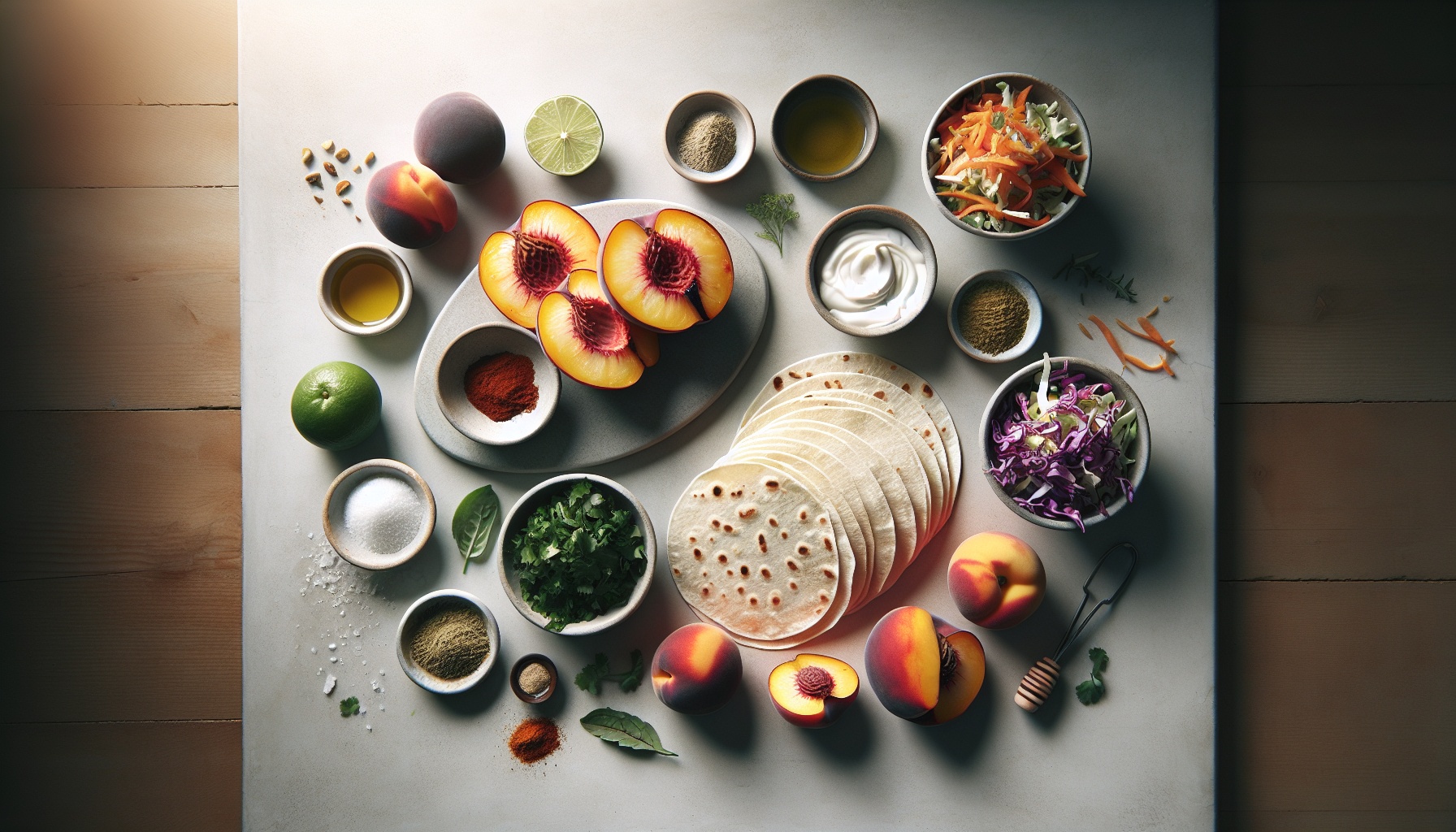 Smoky Grilled Peach Tacos With Honey Lime Drizzle And Cilantro Slaw Recipe