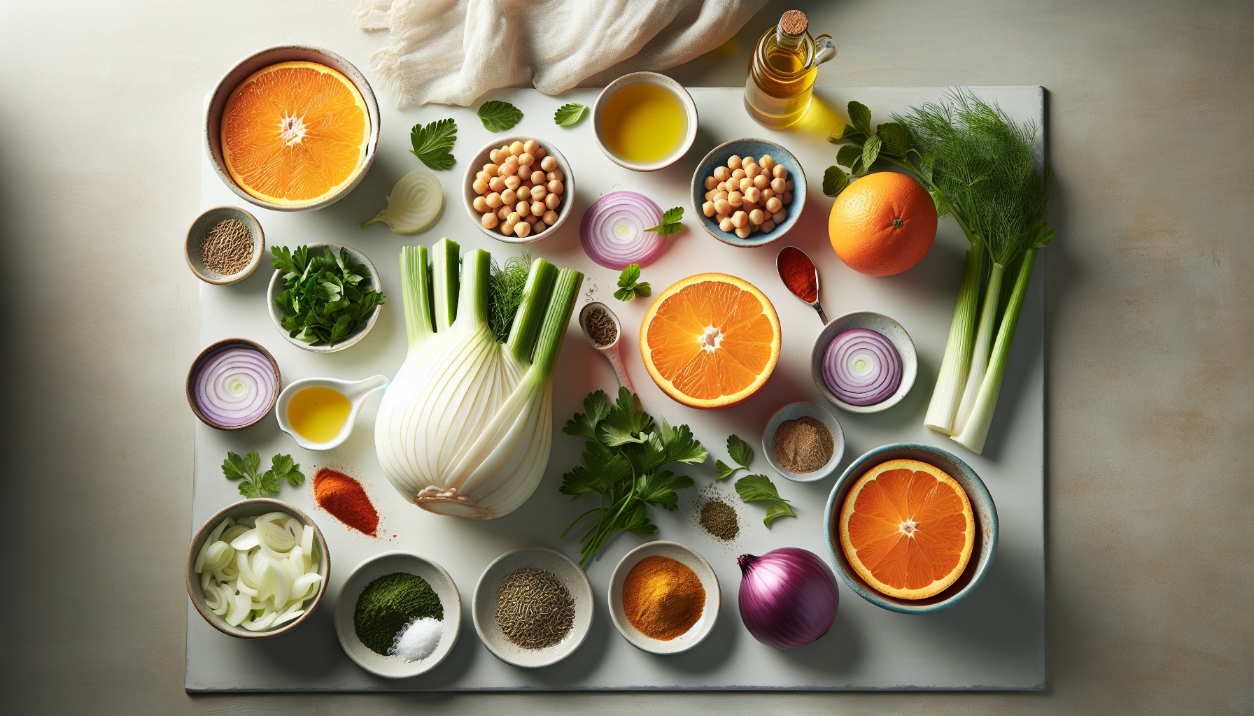 Zesty Orange Fennel Salad With Crispy Chickpea Croutons Recipe