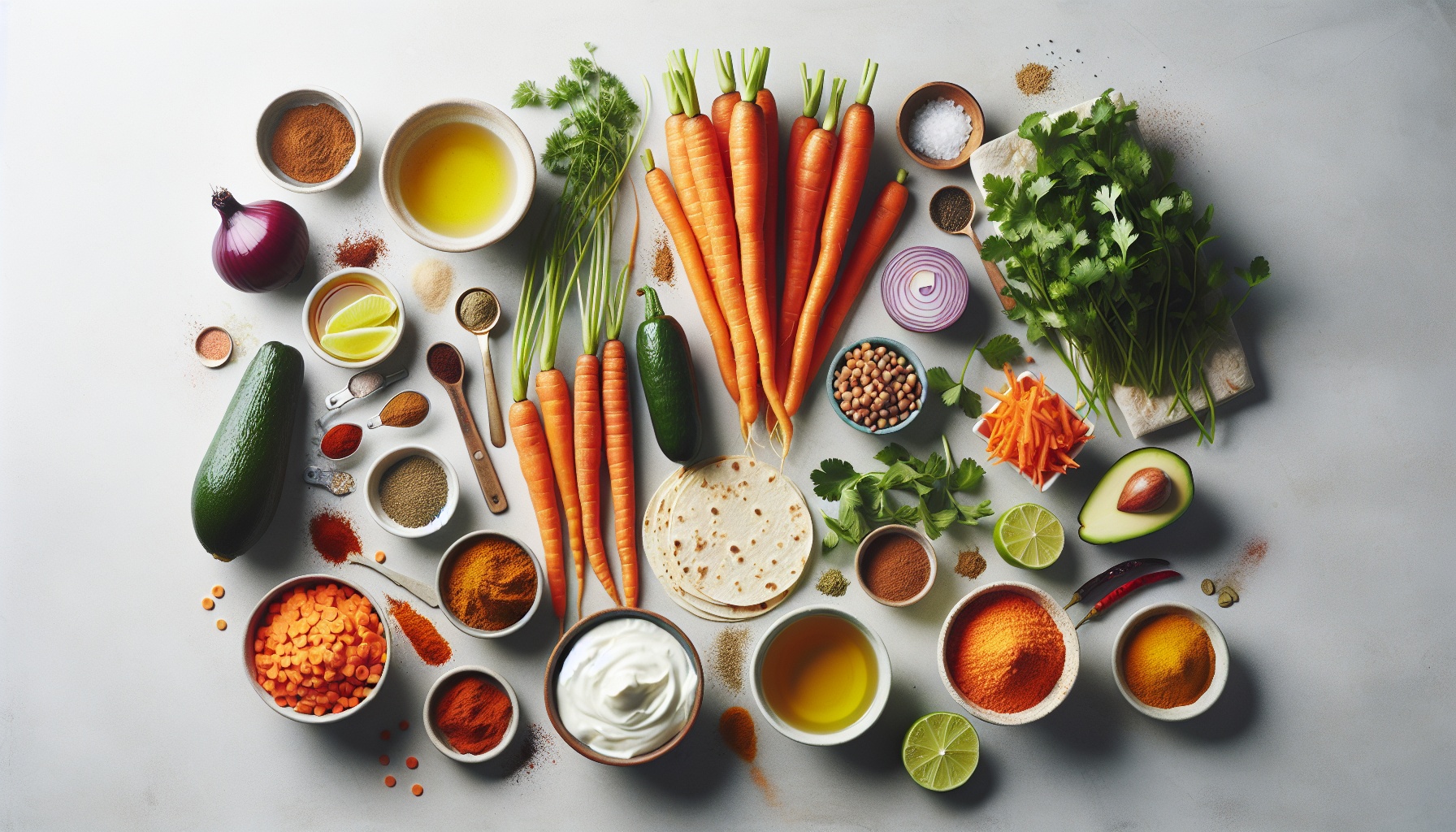Spiced Grilled Carrot Tacos With Minted Yogurt And Crispy Lentil Topping Recipe