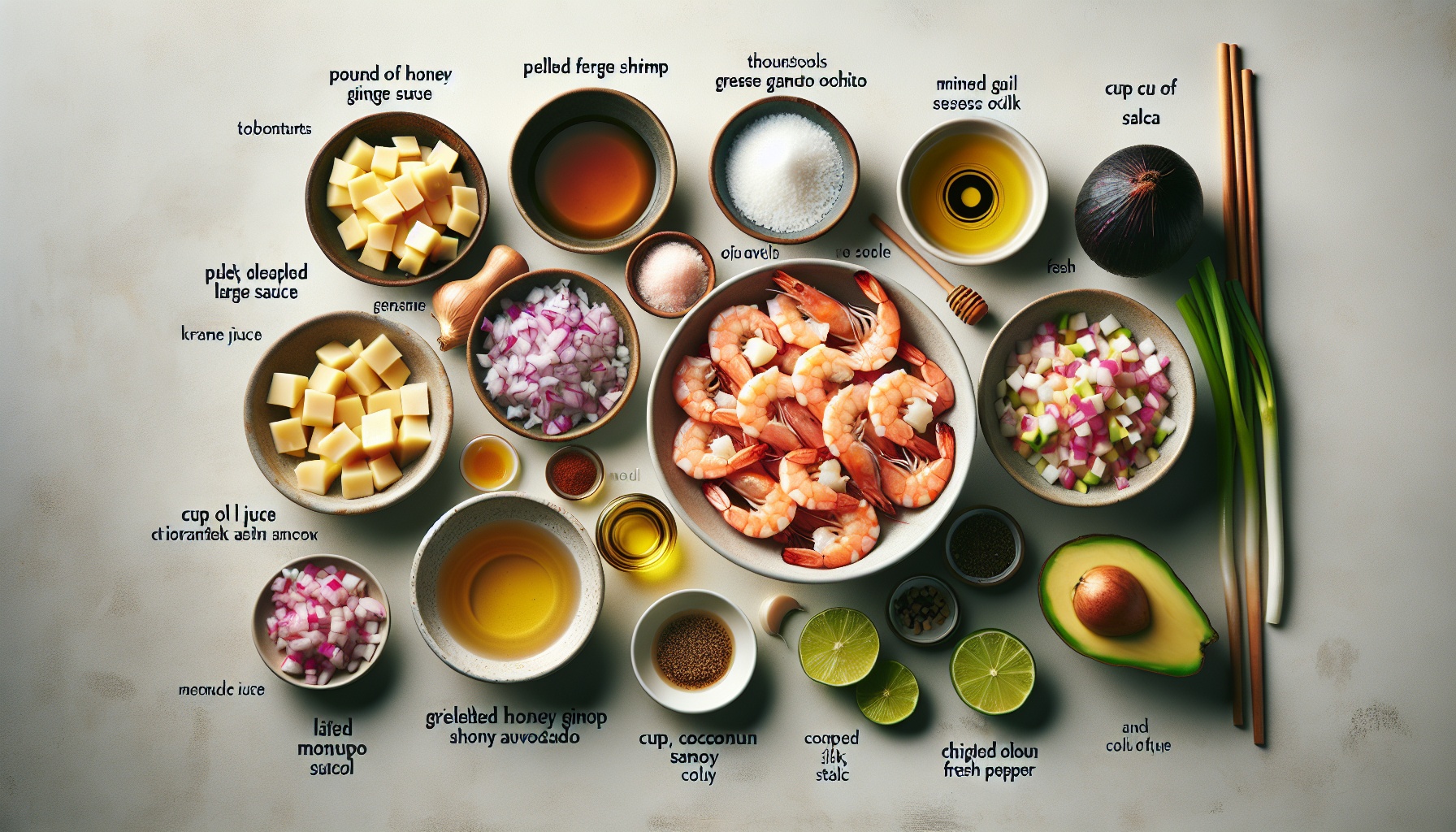Grilled Honey Ginger Shrimp Bowl With Mango Avocado Salsa And Coconut Rice Recipe