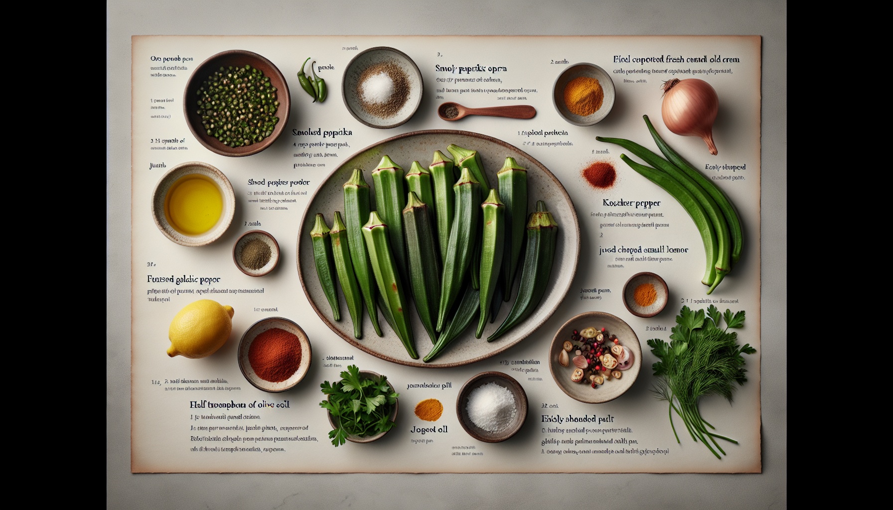 Smoky Paprika Grilled Okra With Lemon Herb Drizzle And Crispy Shallot Crunch Recipe