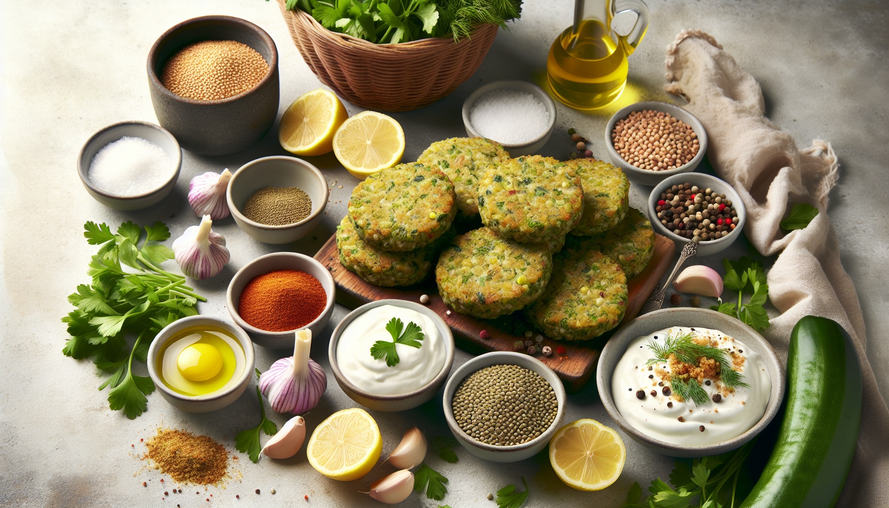 Crispy Green Lentil Patties With Lemon Garlic Yogurt And Herb Crunch Recipe