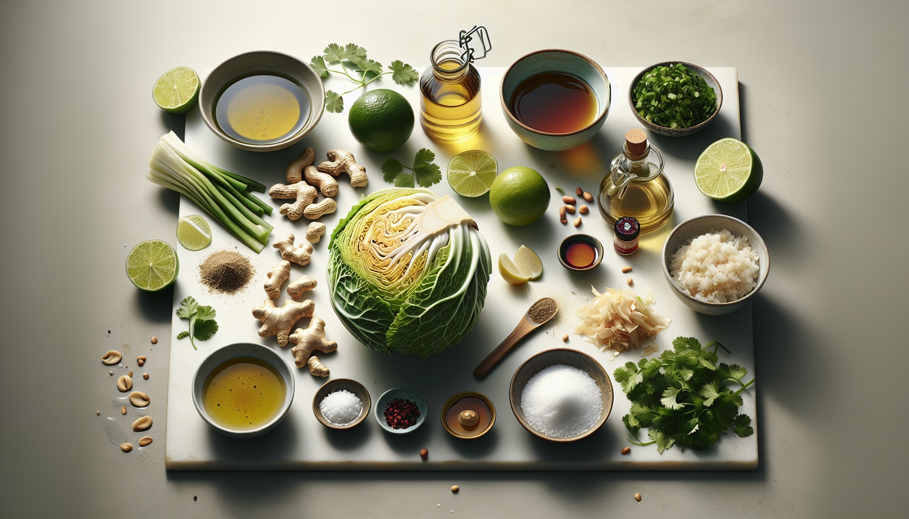 Grilled Ginger Lime Cabbage Steaks With Spicy Peanut Drizzle And Fresh Herb Crunch Recipe