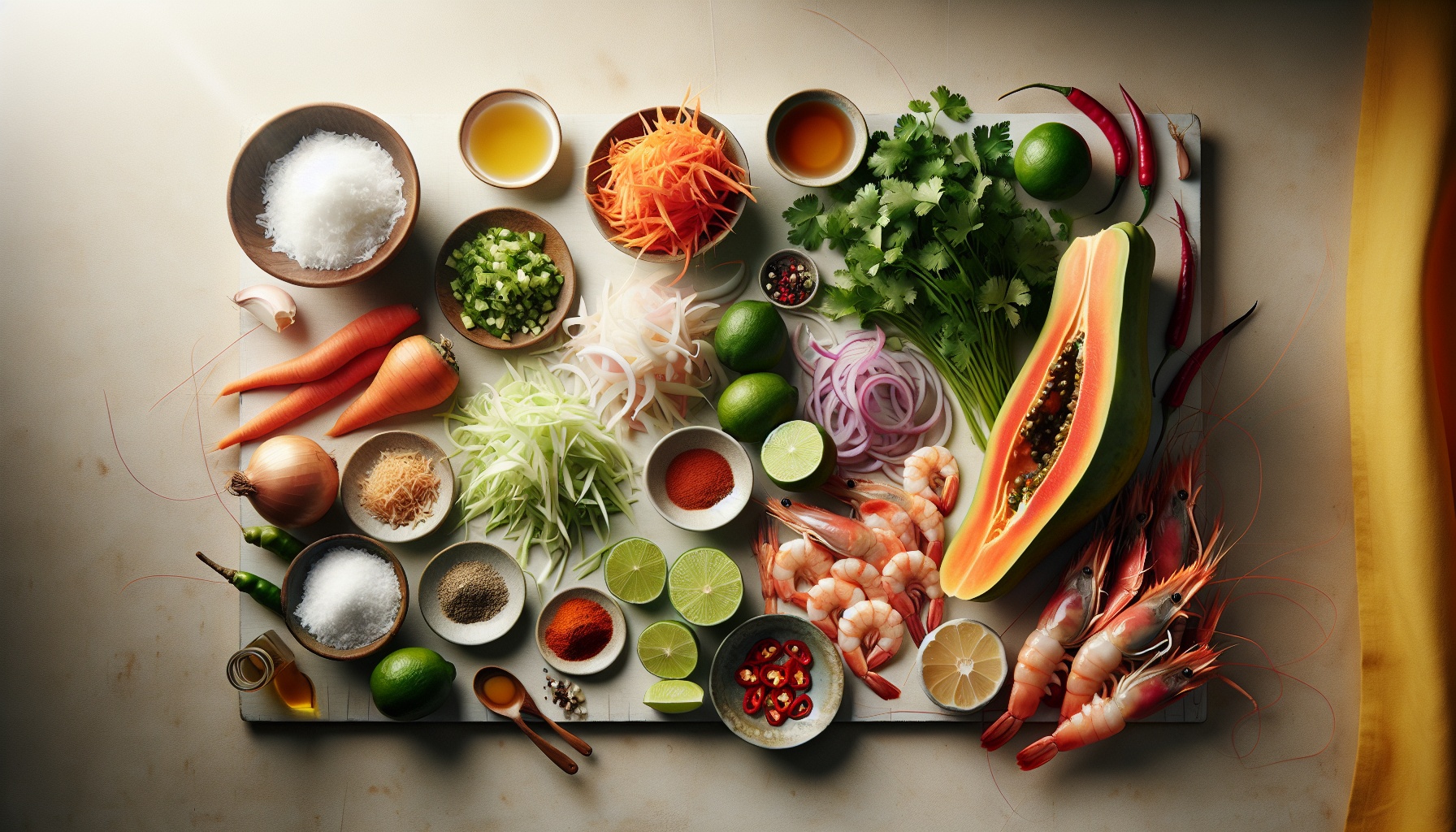 Spicy Papaya Lime Slaw With Coconut Grilled Shrimp Recipe