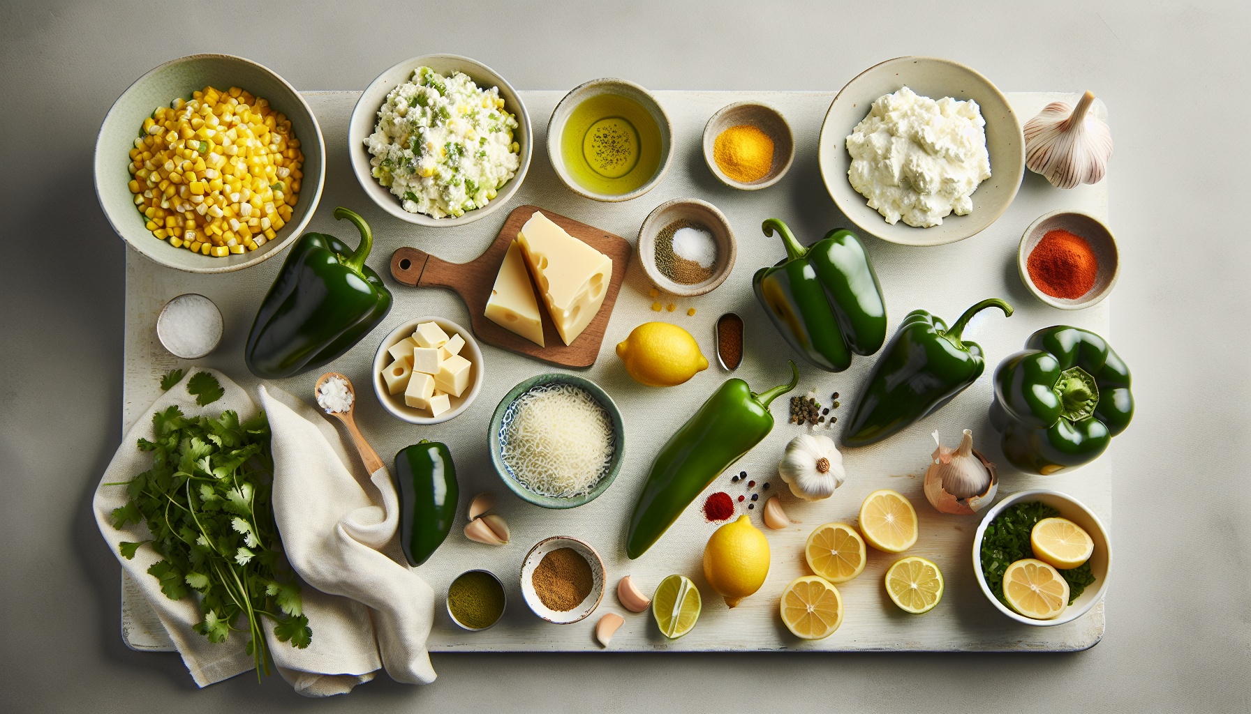 Sweet Corn And Lemon Ricotta Stuffed Poblano Peppers With Cilantro Lime Rice Recipe