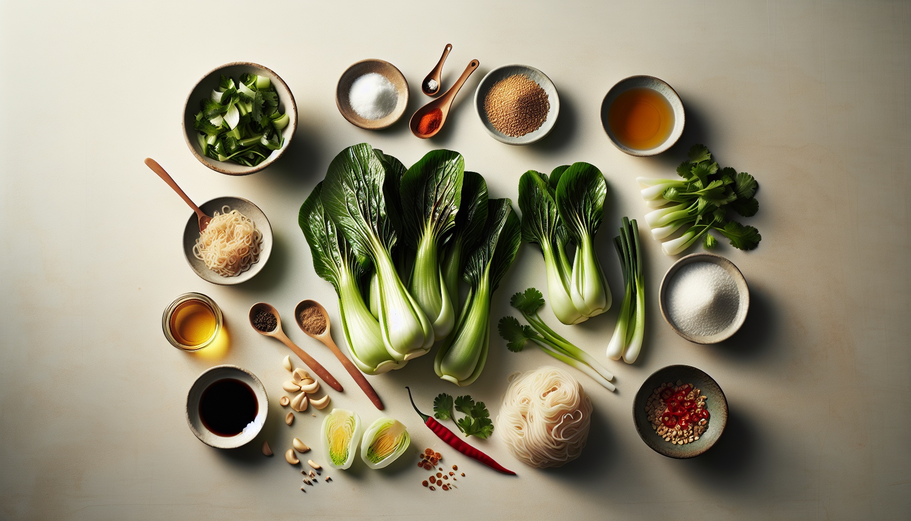 Charred Bok Choy Salad With Sesame Ginger Vinaigrette And Crunchy Rice Noodles Recipe