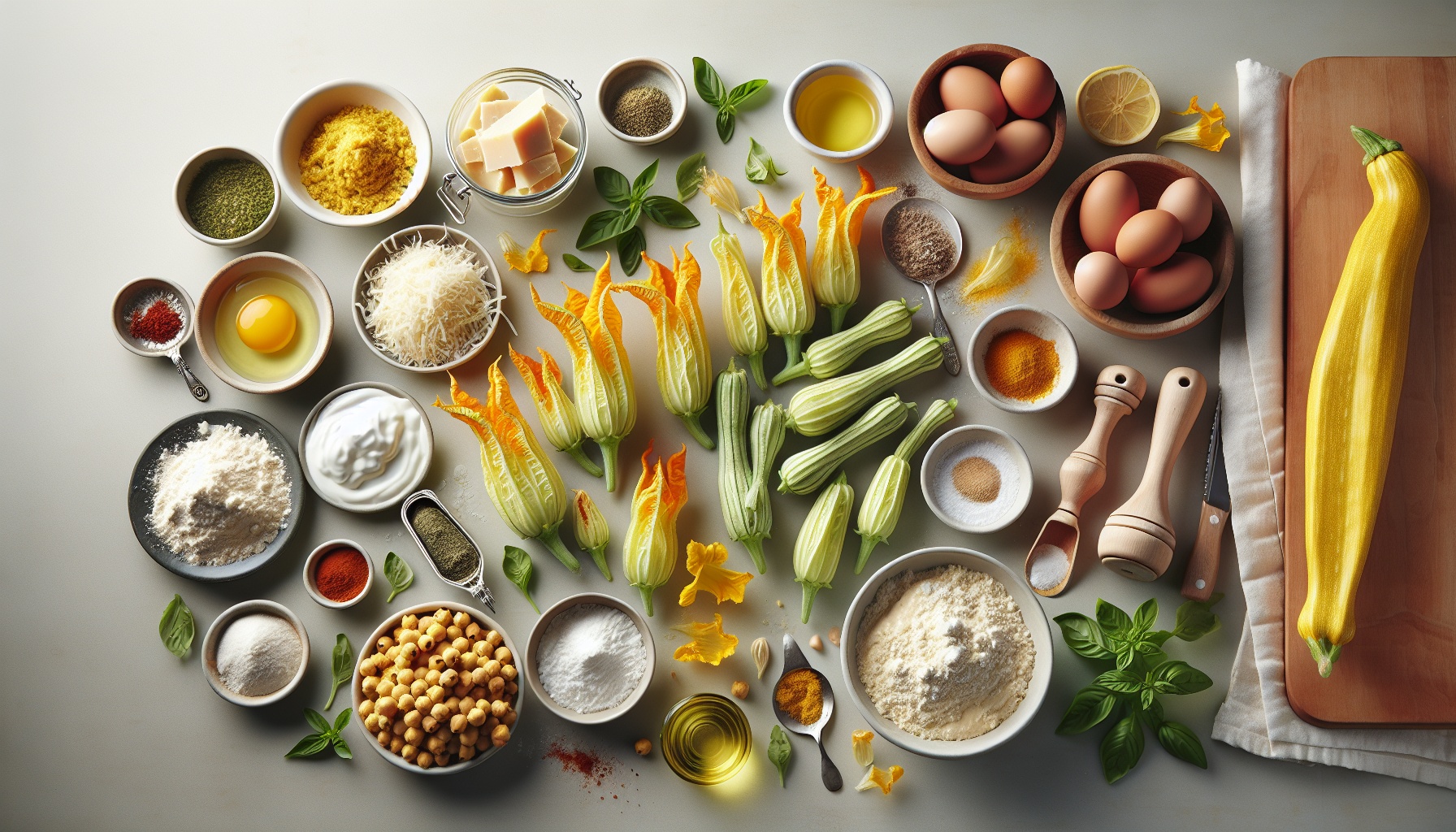 Crispy Chickpea Stuffed Squash Blossoms With Lemon Basil Cream Recipe