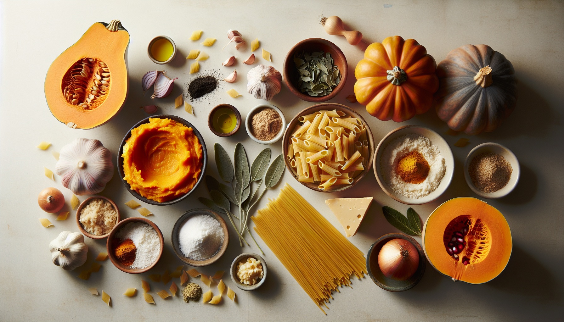 Spiced Pumpkin Tahini Pasta With Crispy Sage And Pomegranate Dust Recipe