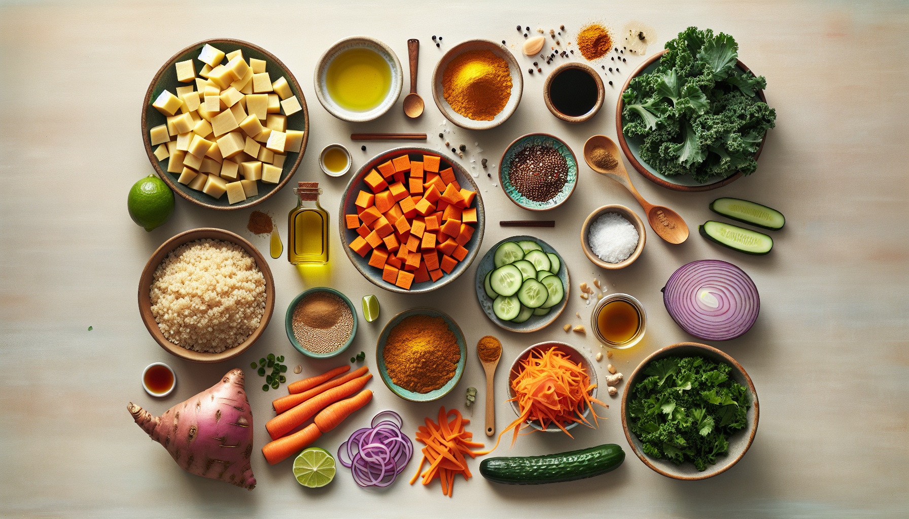 Golden Sweet Potato Miso Bowls With Ginger Lime Pickled Vegetables Recipe