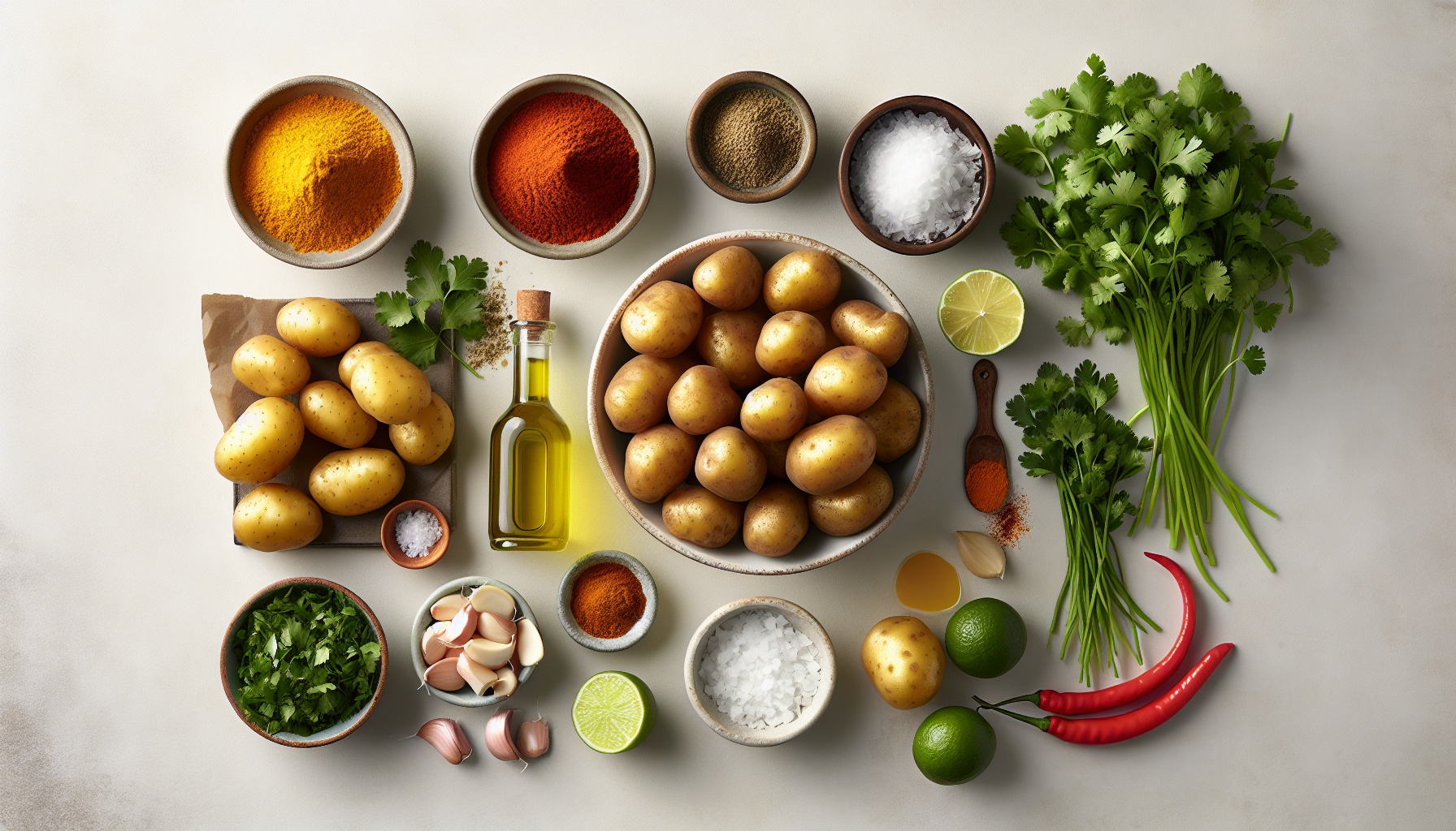 Crispy Turmeric Spiced Potatoes With Coconut Chimichurri And Lime Recipe