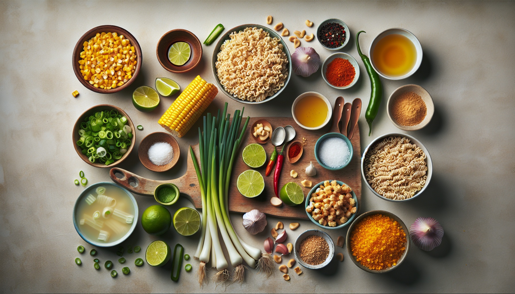 Spicy Coconut Corn Ramen With Lime Scallion Crunch Recipe