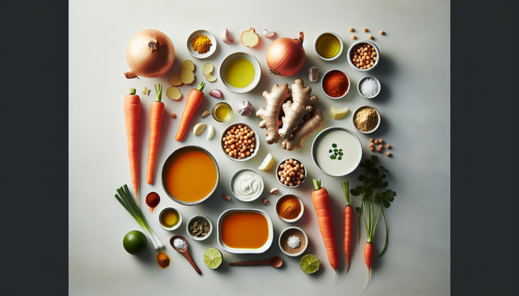 Ginger Turmeric Carrot Soup With Crispy Curry Chickpeas And Lime Yogurt Recipe
